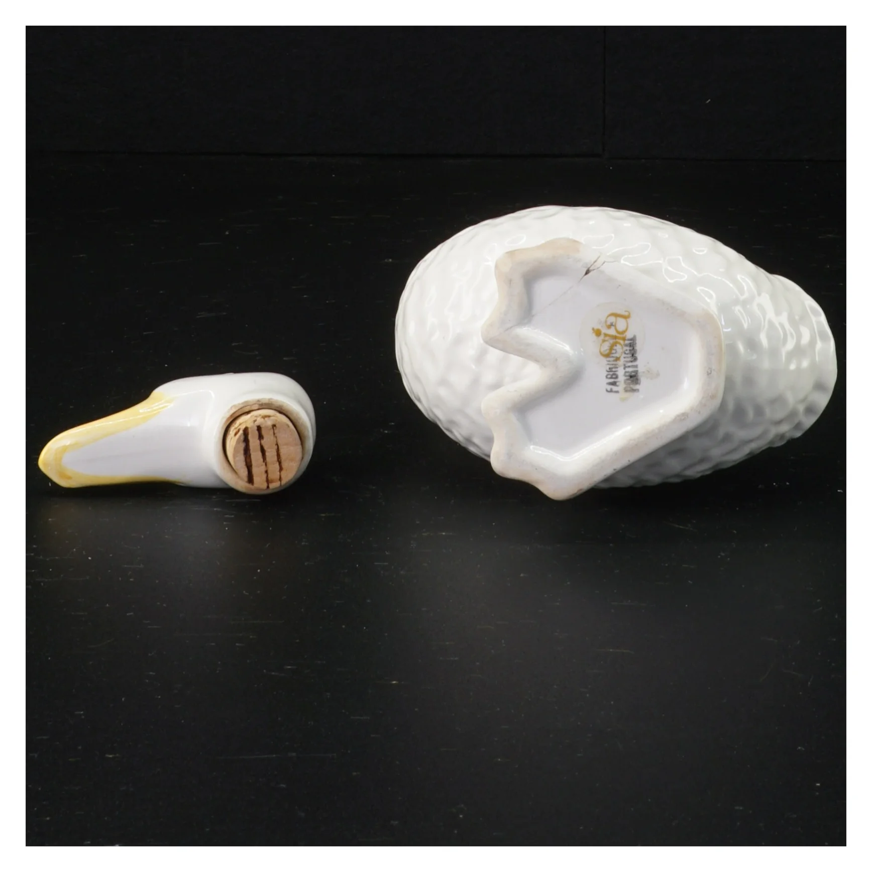 Porcelæns ande flaske med prop