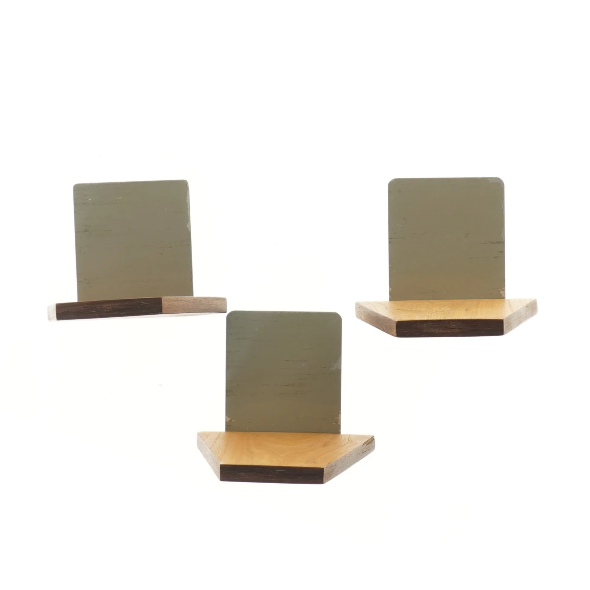 Vintafe Teak Træ bogstøtter med dyremotiver (str. 15x12,5 cm)