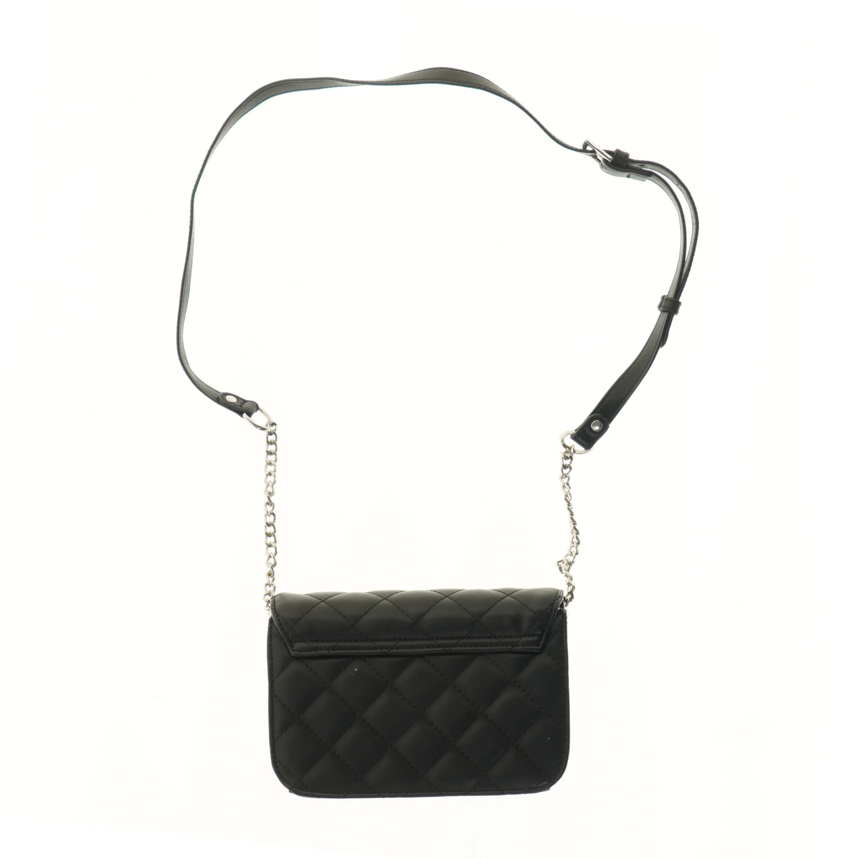 Sort skuldertaske med kæderem (str. 14x7x20 cm)