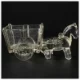 Vintage Hest med vogn i Presset Glas (str. 23 x 9 x 11 cm)