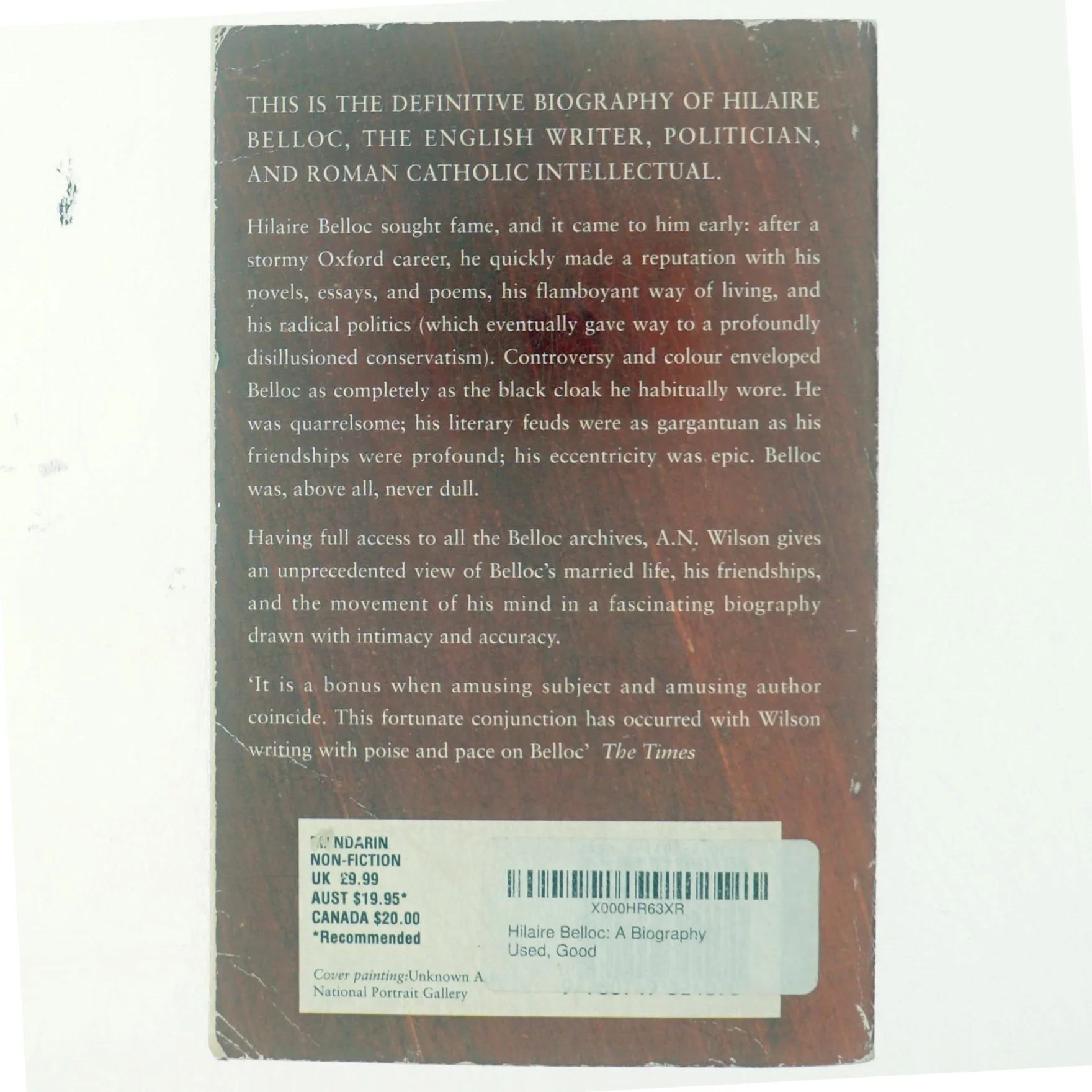 Hilaire Belloc - A Biography af A.N. Wilson (Bog fra Mandarin