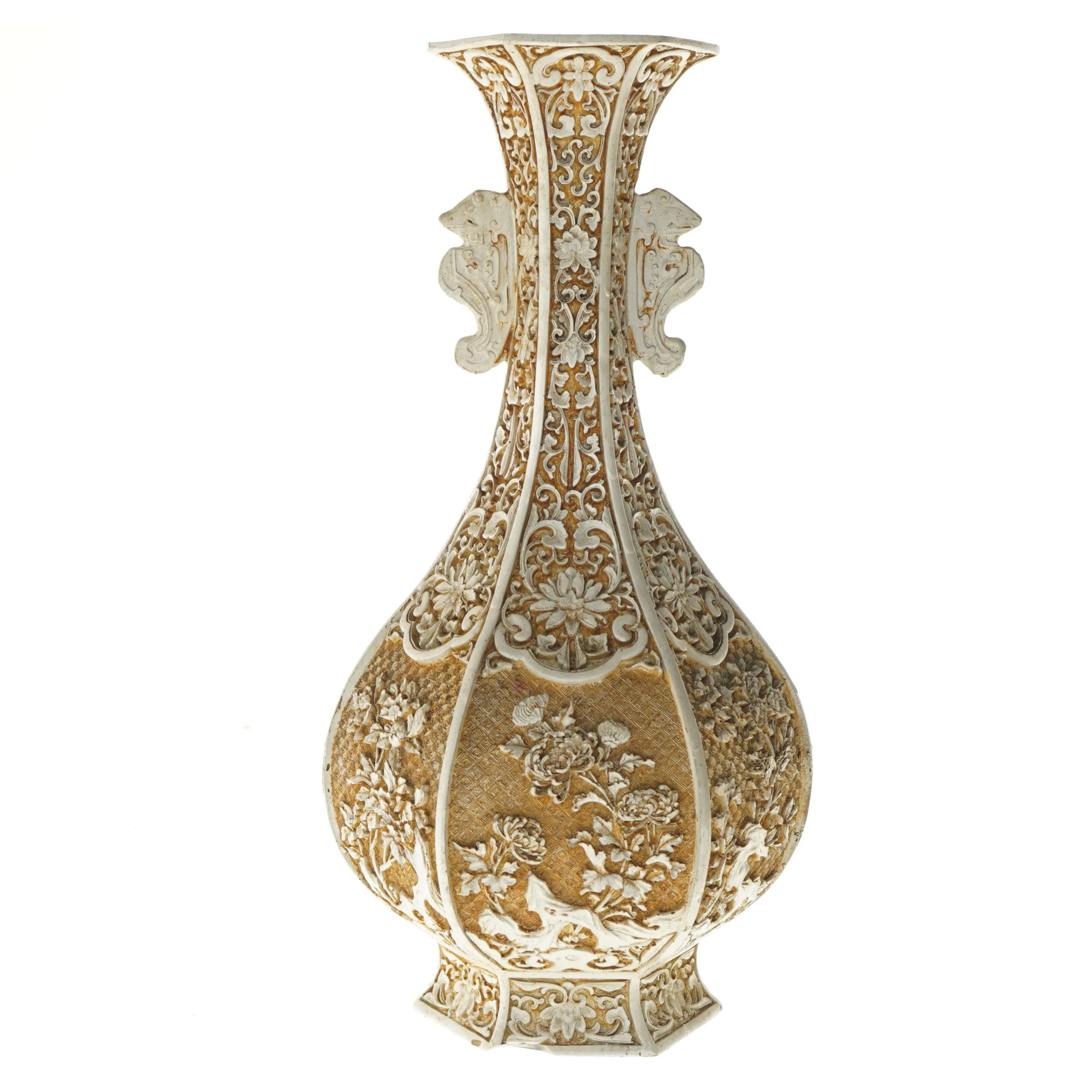 Dekorativ vase med detaljeret m&oslash;nster (str. 45 cm)