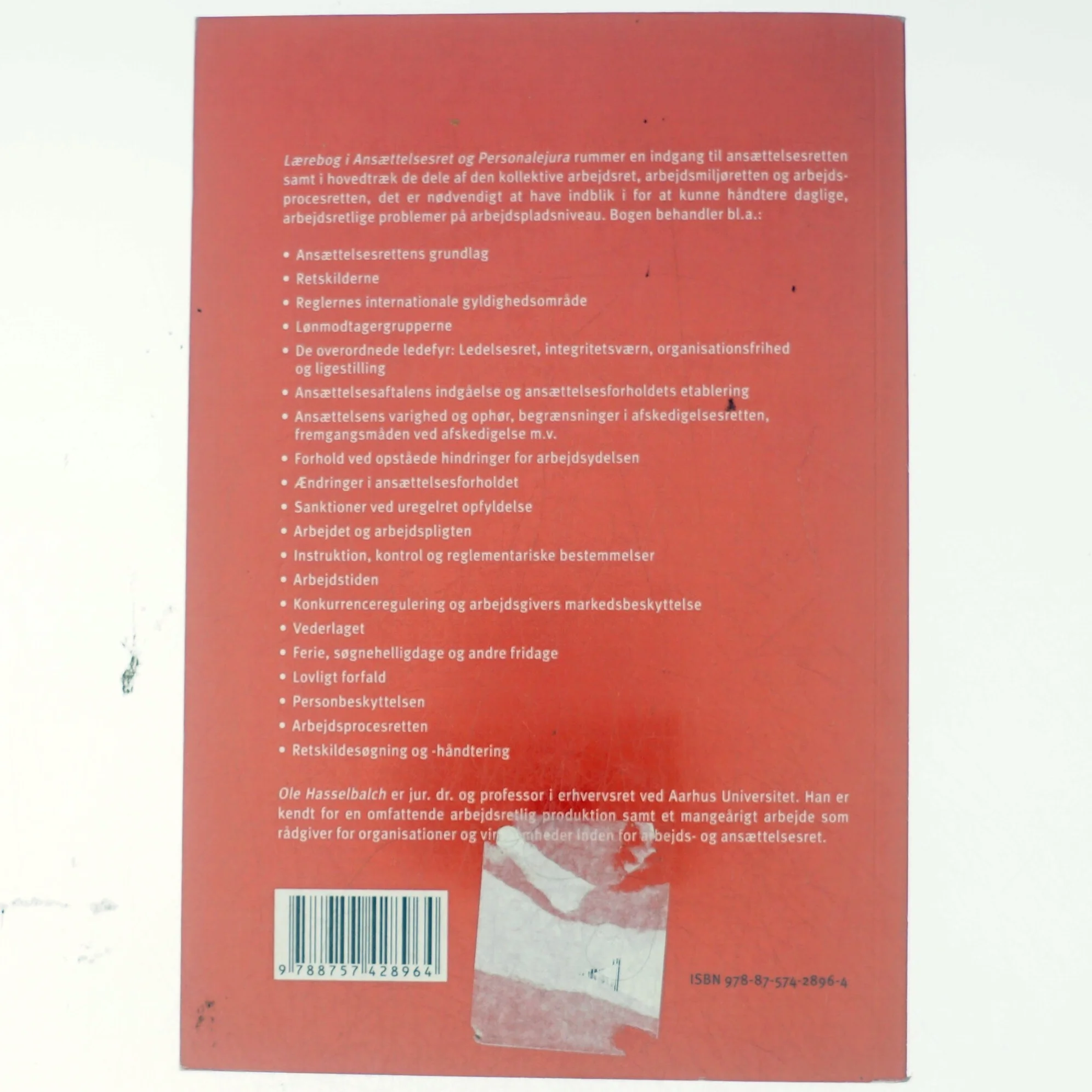 Lærebog i ansættelsesret og personalejura af Ole Hasselbalch (Bog)
