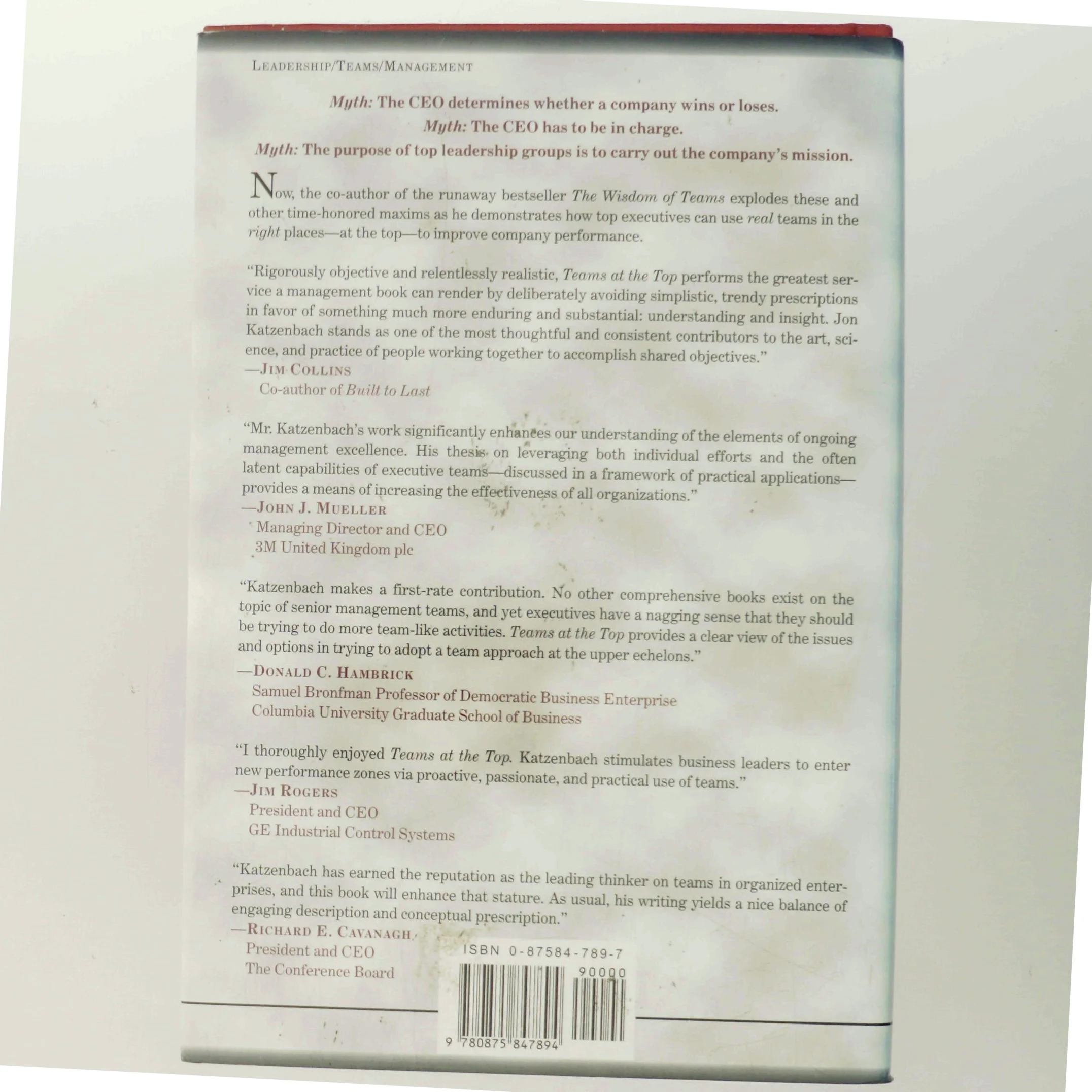 Teams at the top : unleashing the potential of both teams and individual leaders af Jon R. Katzenbach (Bog)