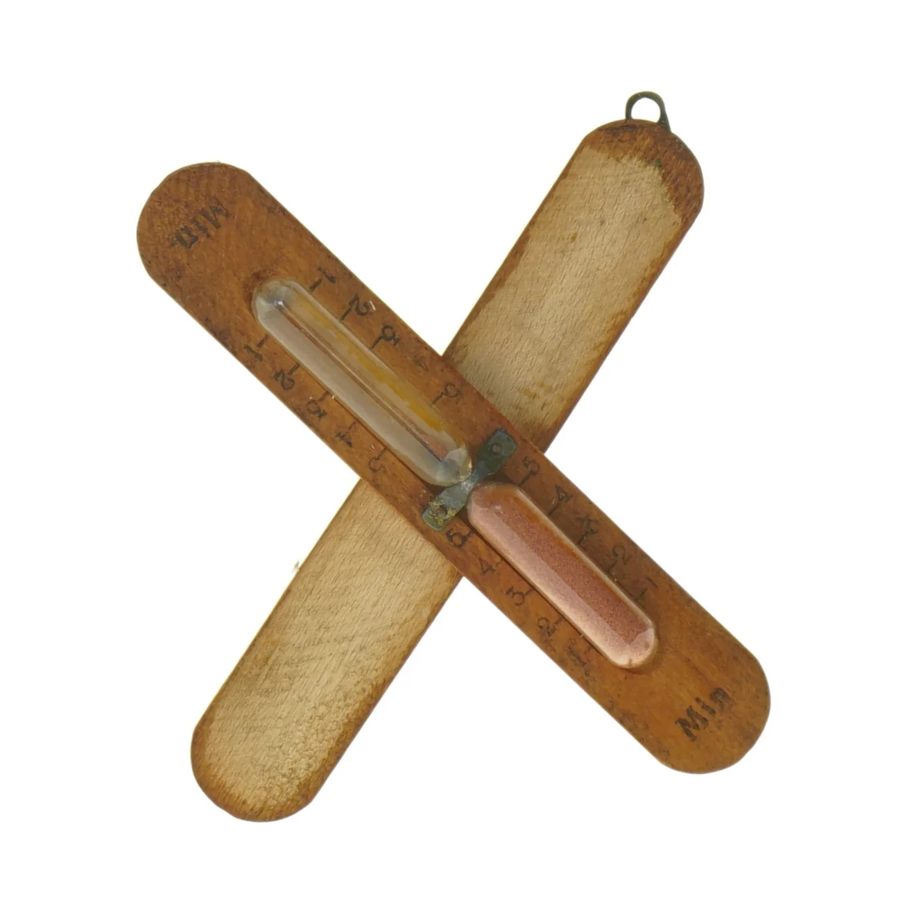 Antikt Timeglas i træ (str. 17 x 3 cm)