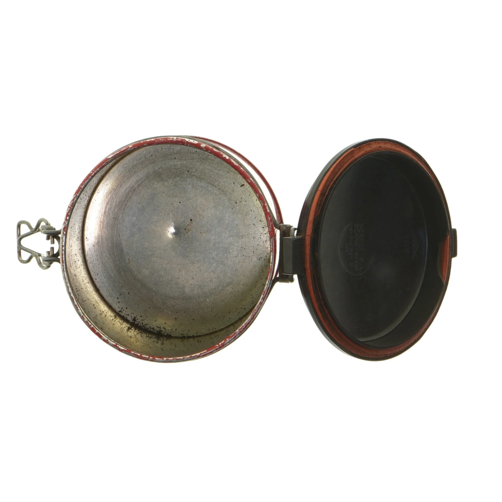 Rund Vintage metal opbevaringsdåse med lukkelåg (str. 14,5 cm)