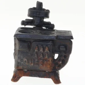 Antik jernkomfur miniature (str. 7 x 5 cm)