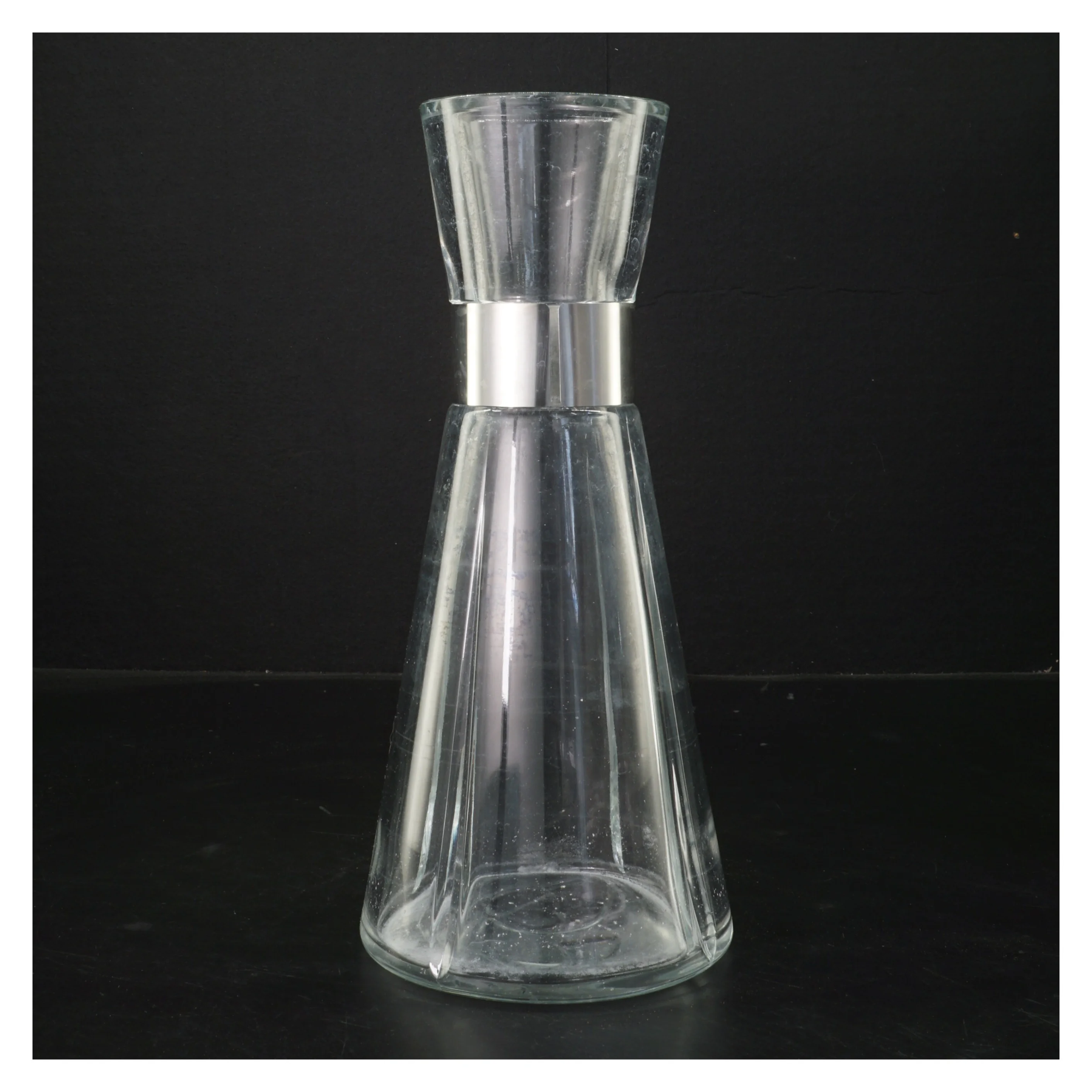 Glas karaffel med metalring fra Rosendahl (str. 25x11,5 cm)