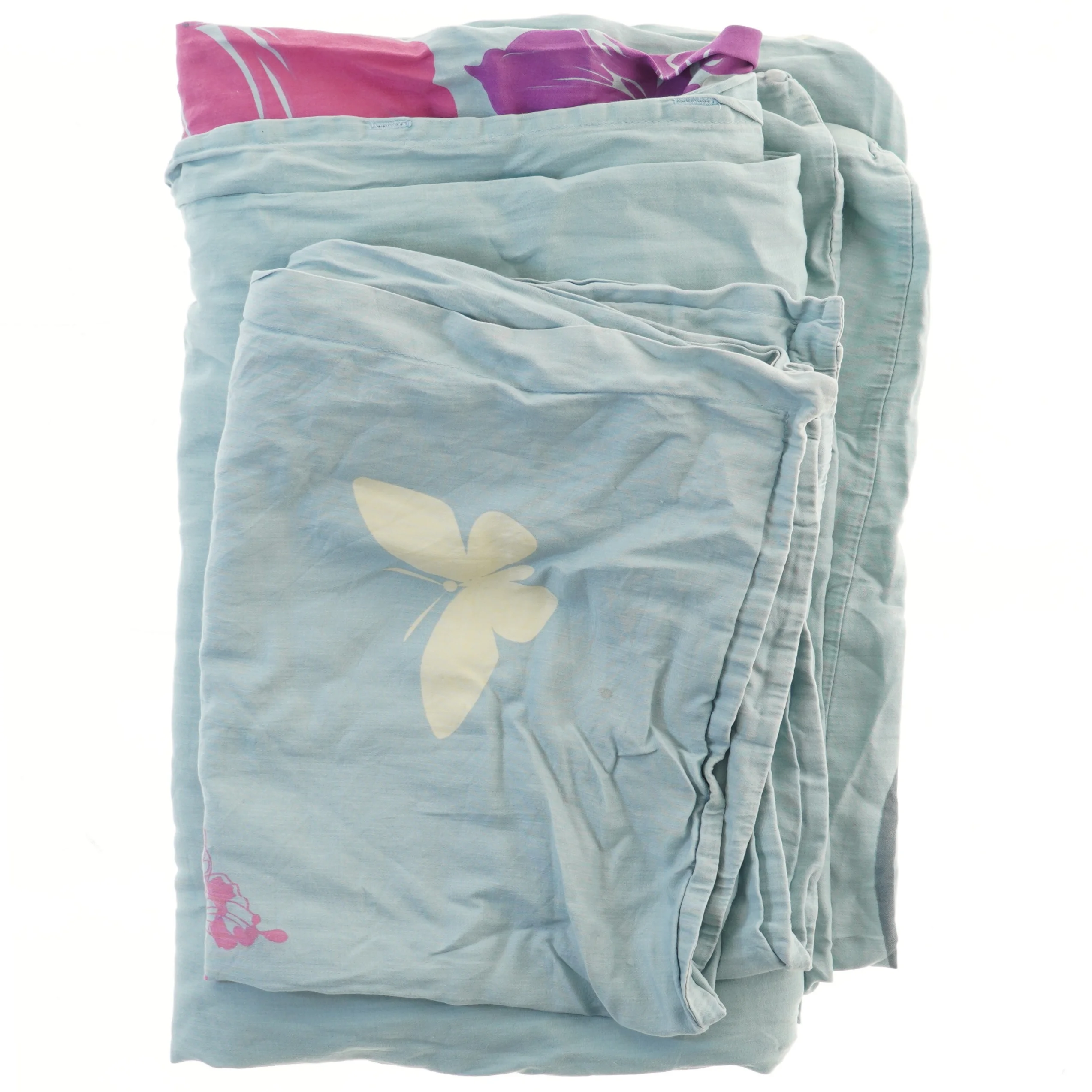 Sengetøj med sommerfugleprint (str. 68x60 og 180x130 cm)