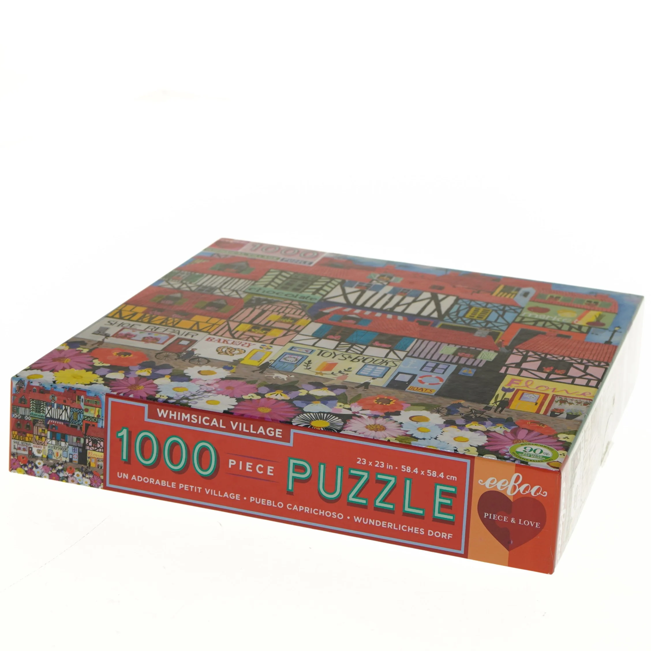 Puslespil med motiv af landsby (str. 28x28 cm)