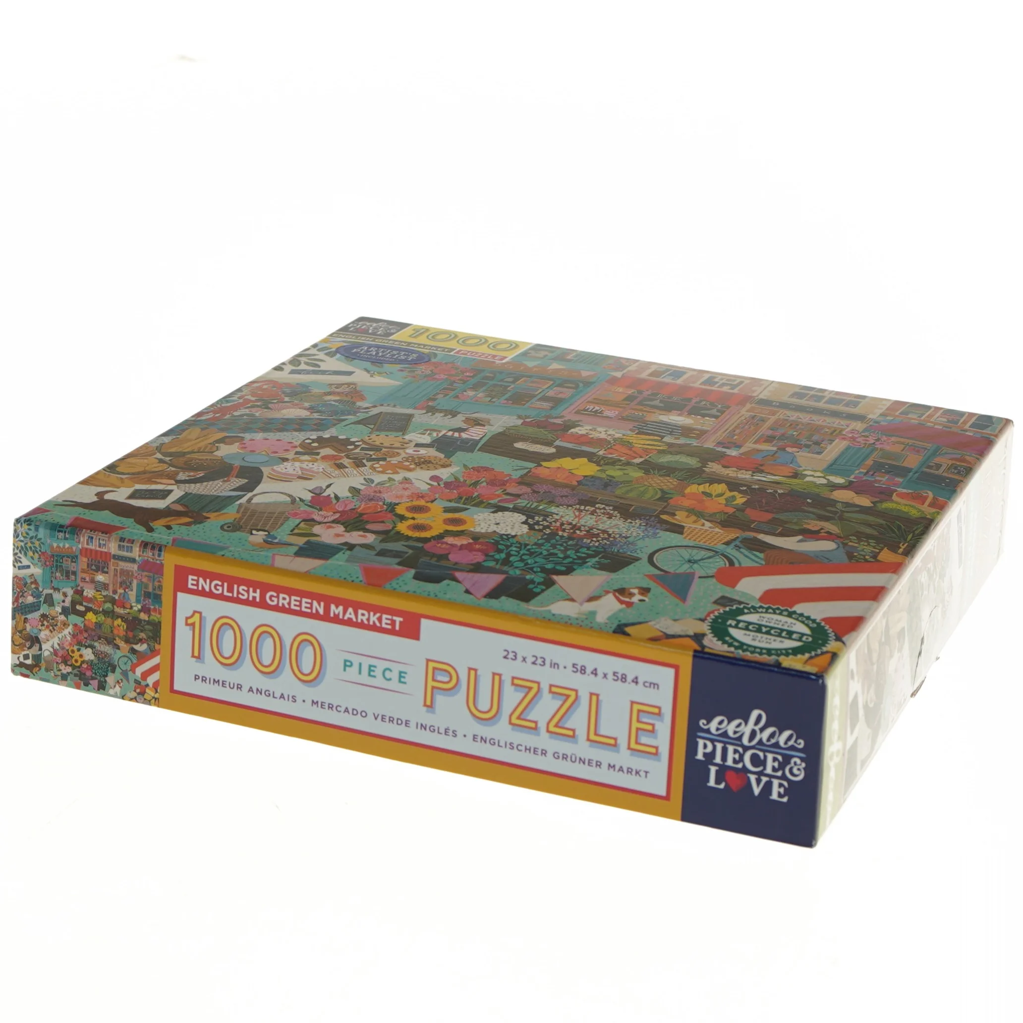 1000-brikkers puslespil 'English Green Market' (str. 25x25 cm)