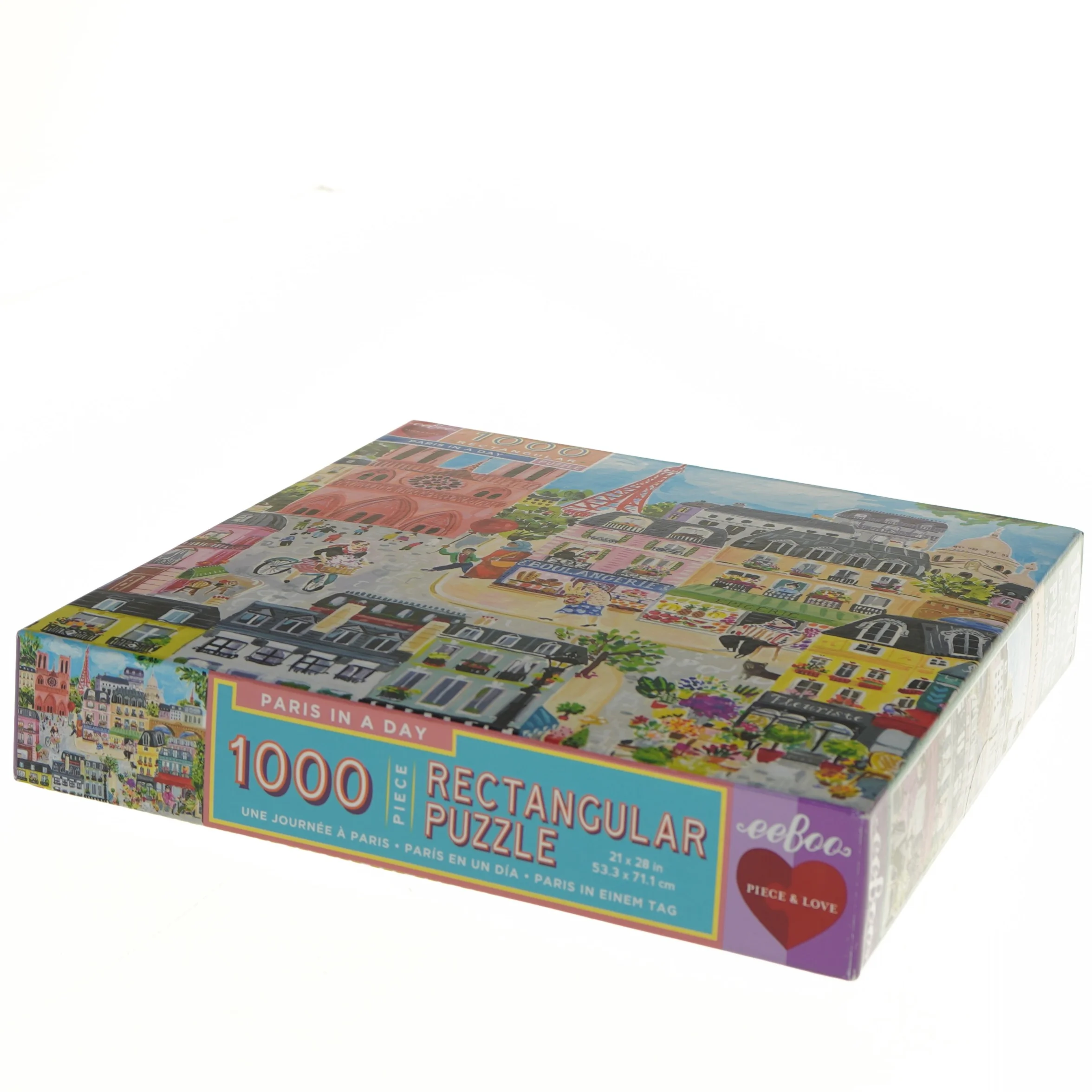 Paris i en dag 1000-brikker puslespil fra eeBoo (str. 28x28 cm)