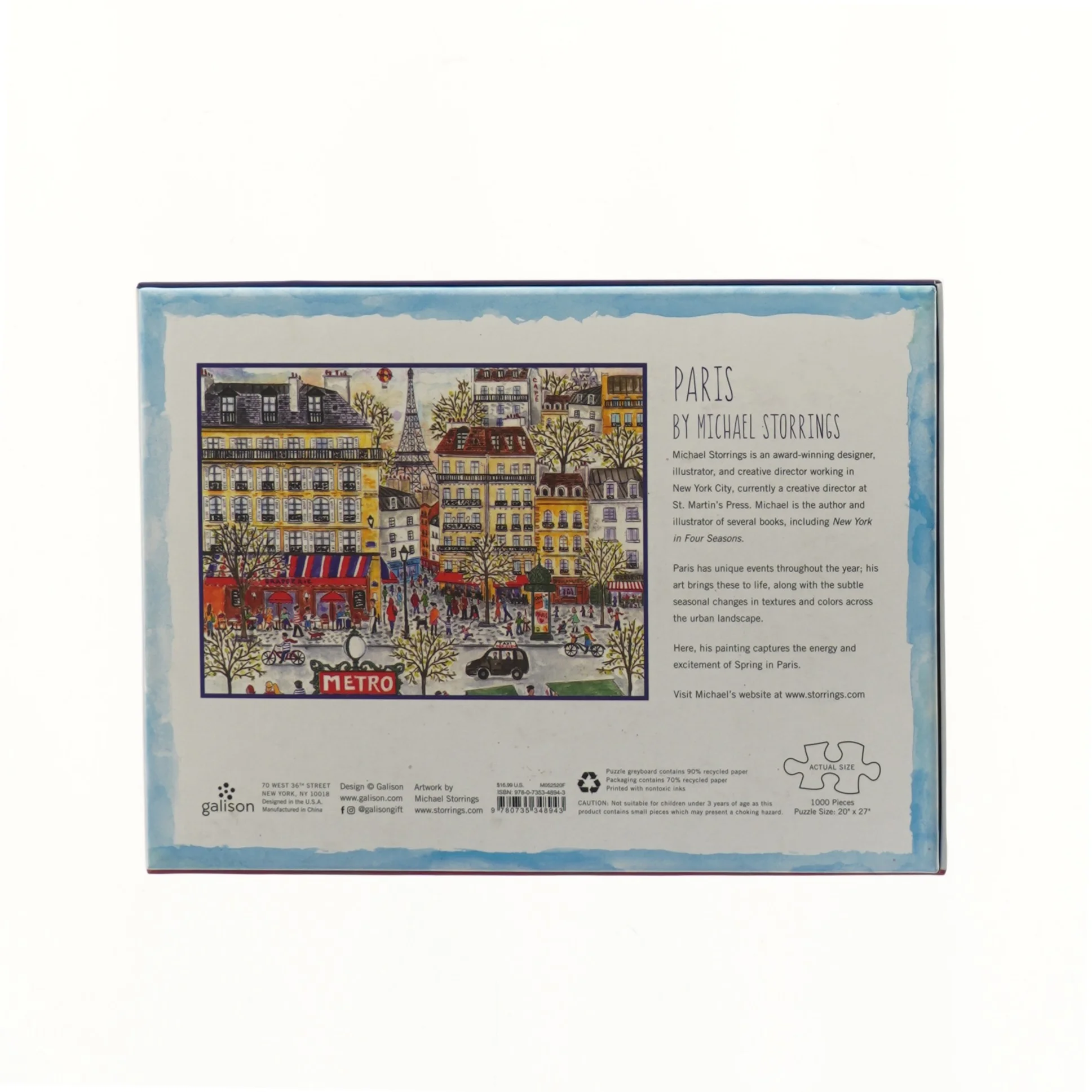 Paris Puzzle 1000 Brikker (str. 22x29 cm)