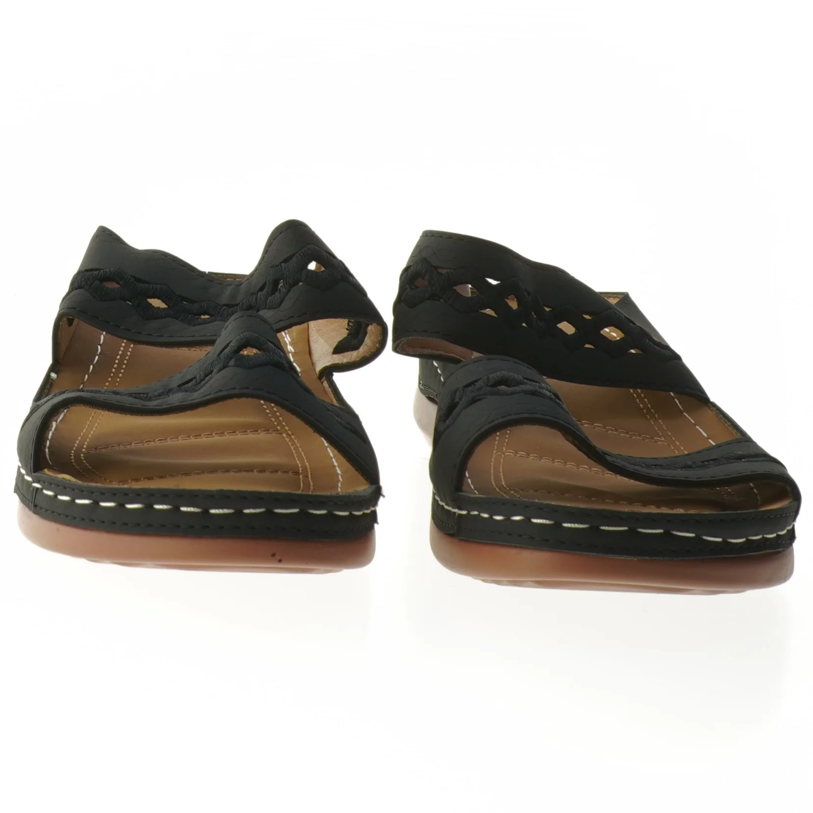 Sort sandal str. 38 (str. 38 )