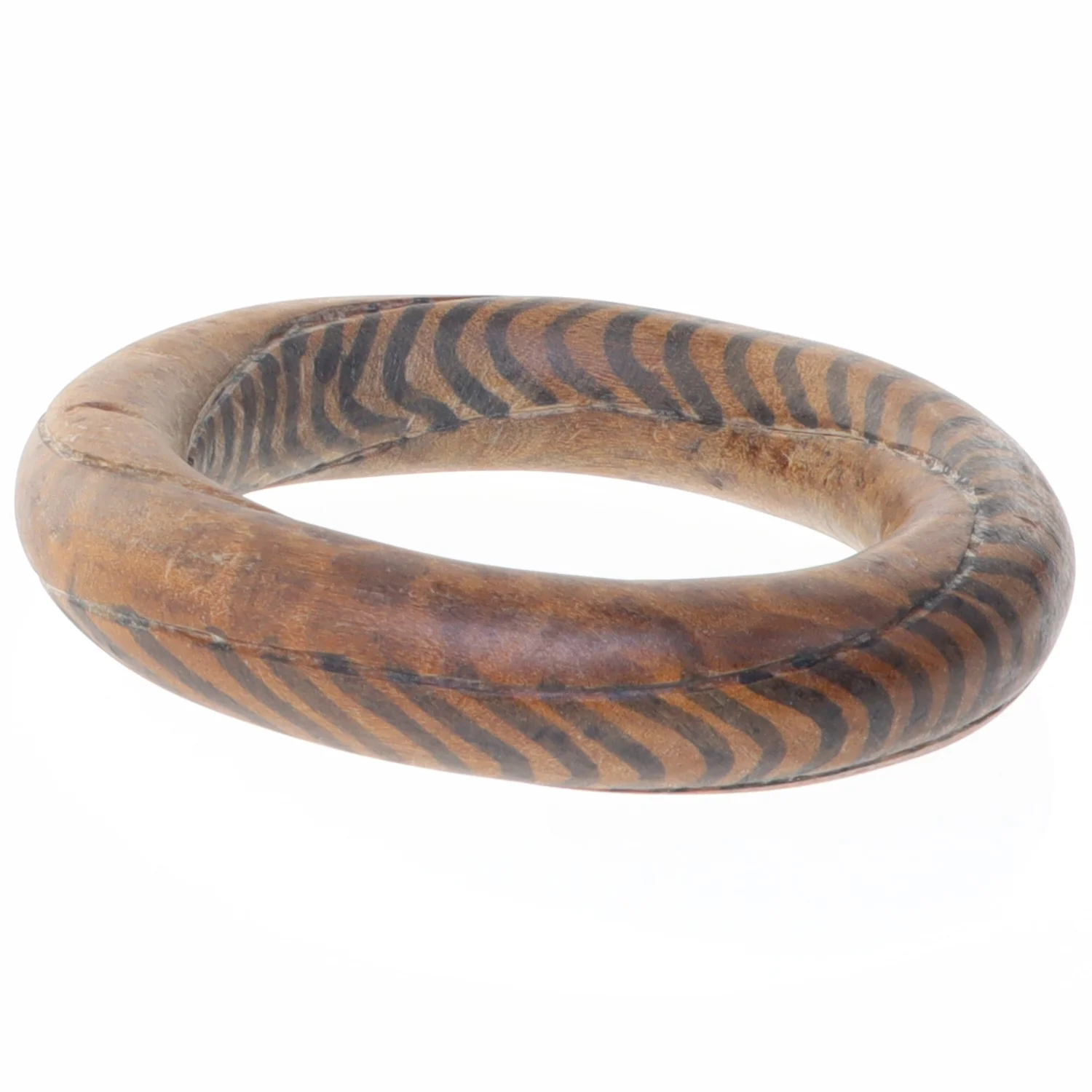 Træarmbånd med tigerprint (str. Ø 9,5 cm ø 6,5 cm)