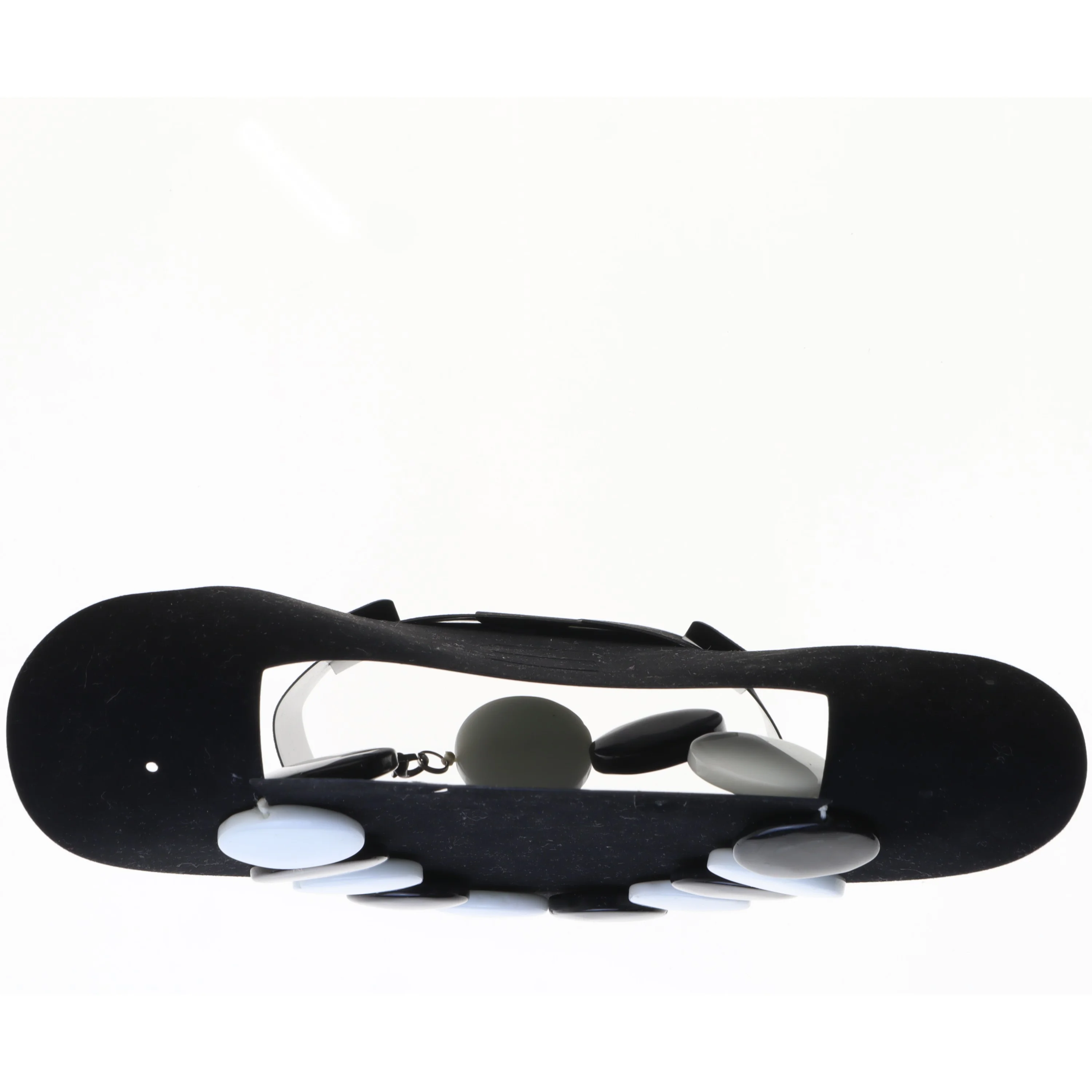 Sort og hvid statement halskæde (str. 45 cm)