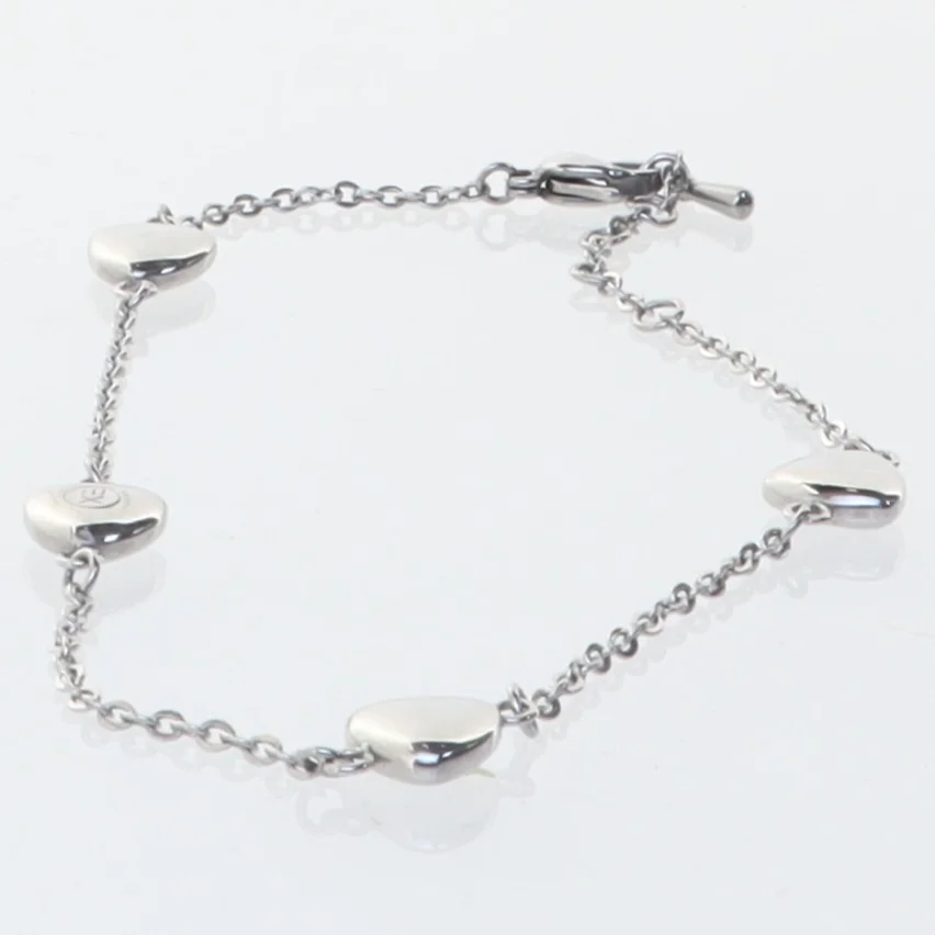 Sølv armbånd med hjerteanhæng (str. 29 cm)