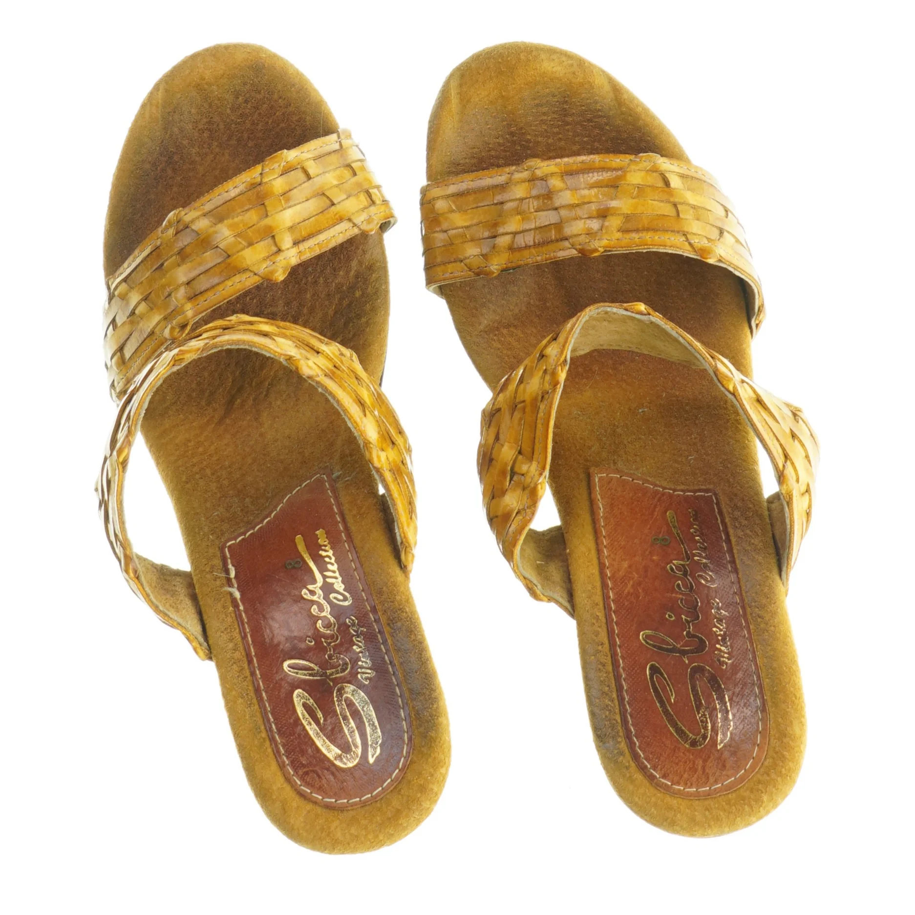 Flettede kilehælsandaler (str. 39)