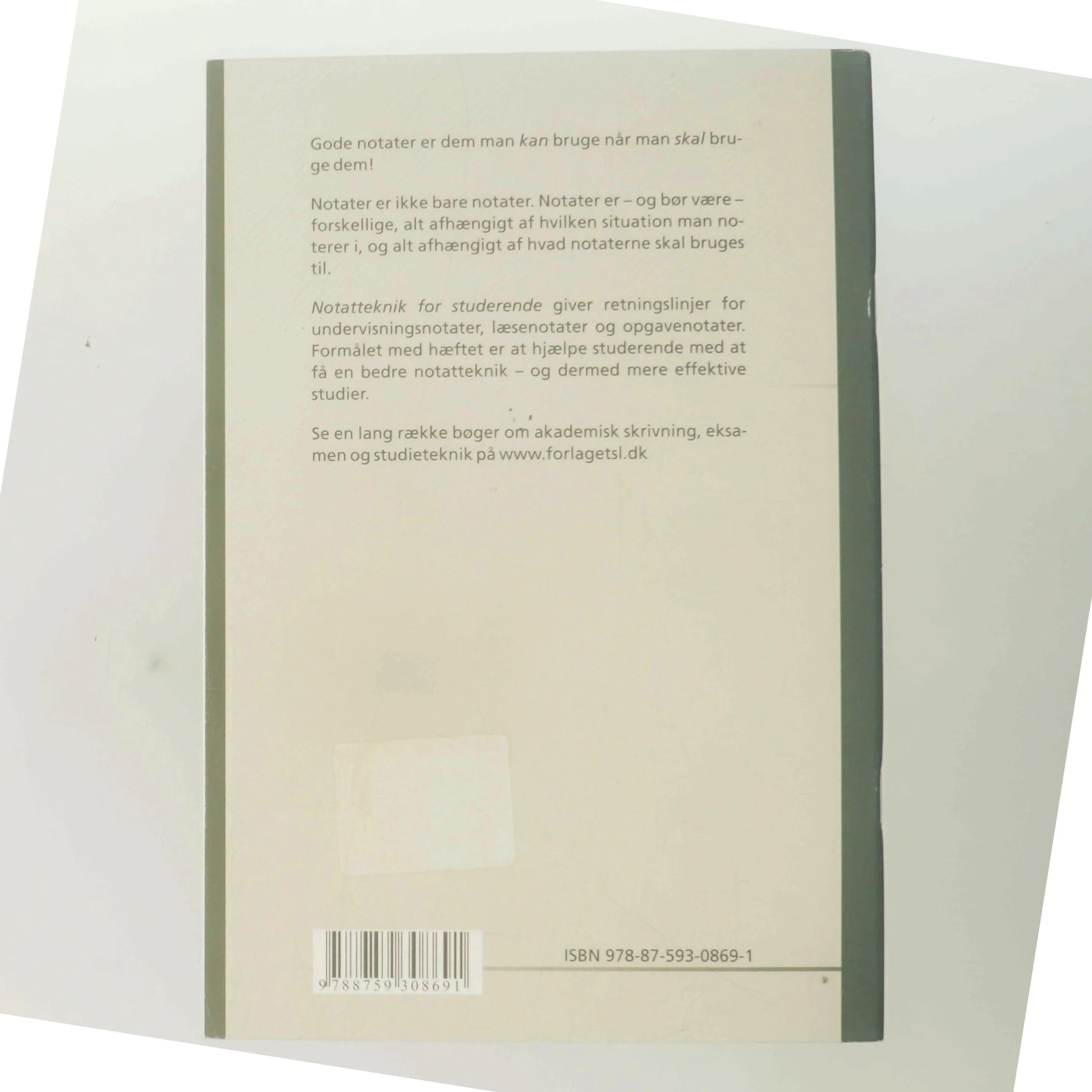 Notatteknik for studerende : lyt, læs - notér - og skriv af Peter Stray Jørgensen (Bog)