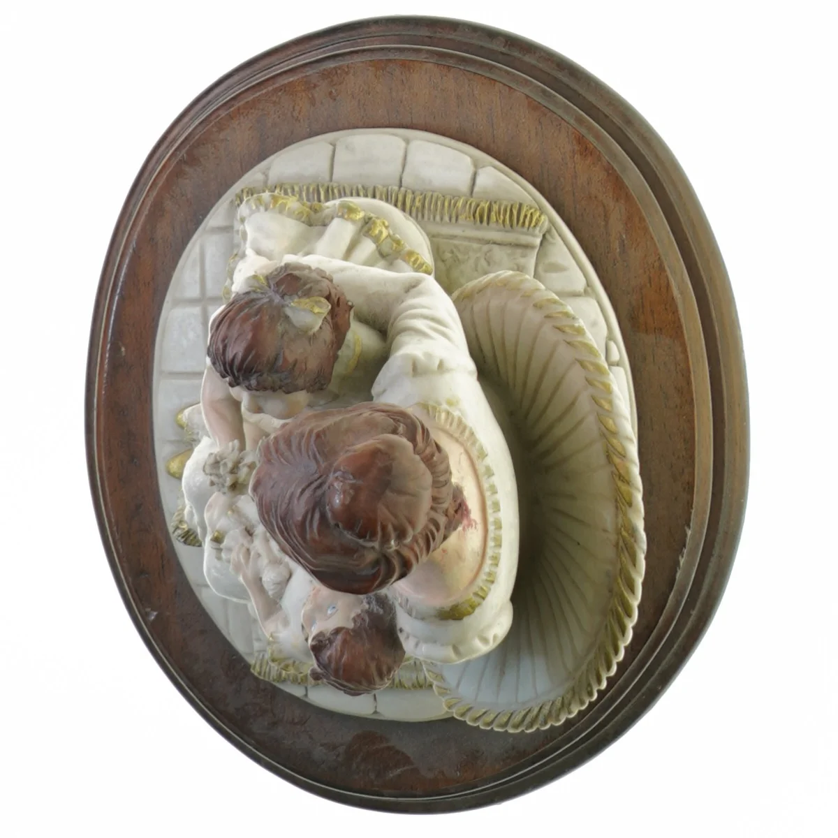 Figur af mor med børn (str. 23 x 29 cm)