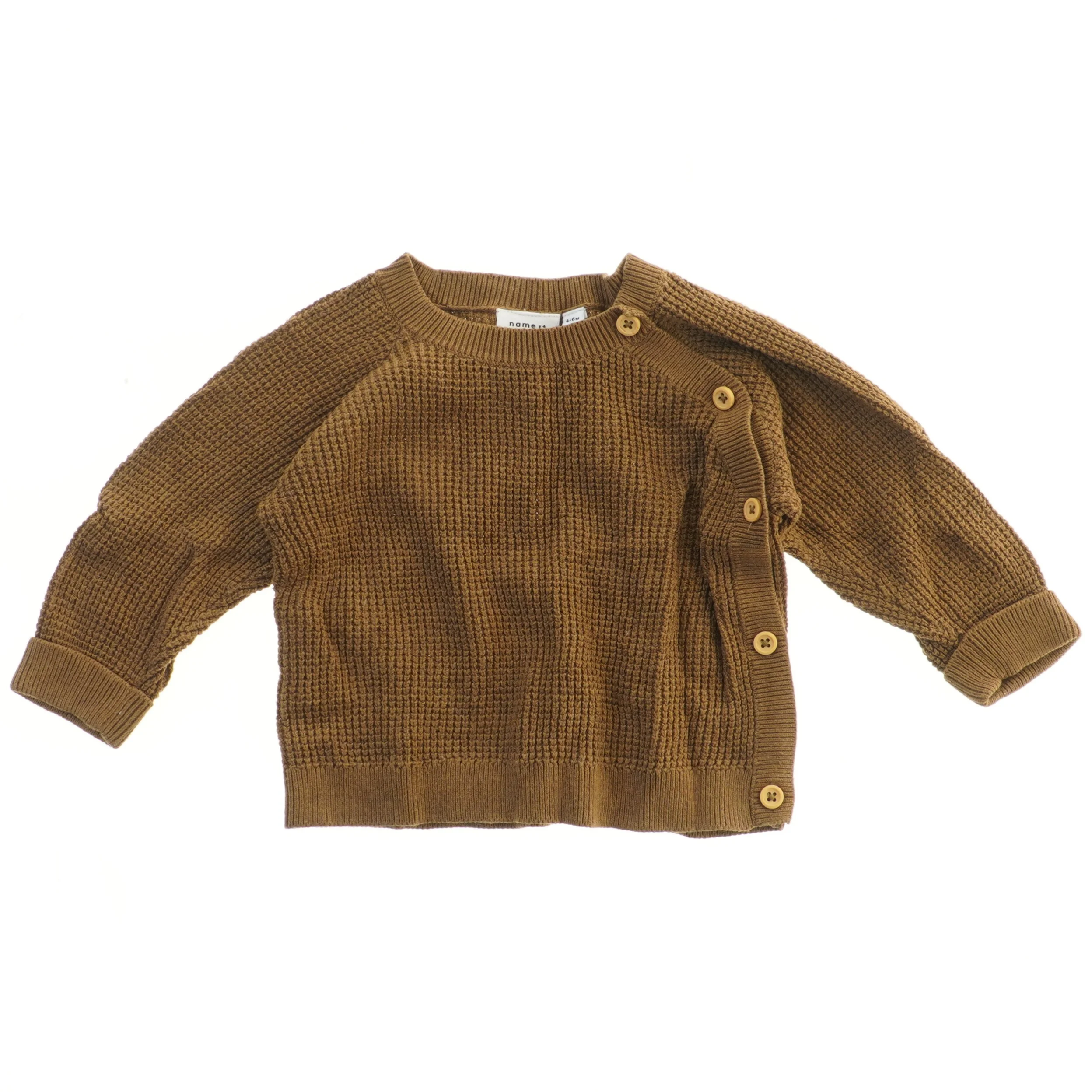 Strikket trøje med knapper fra Name It (str. 68)
