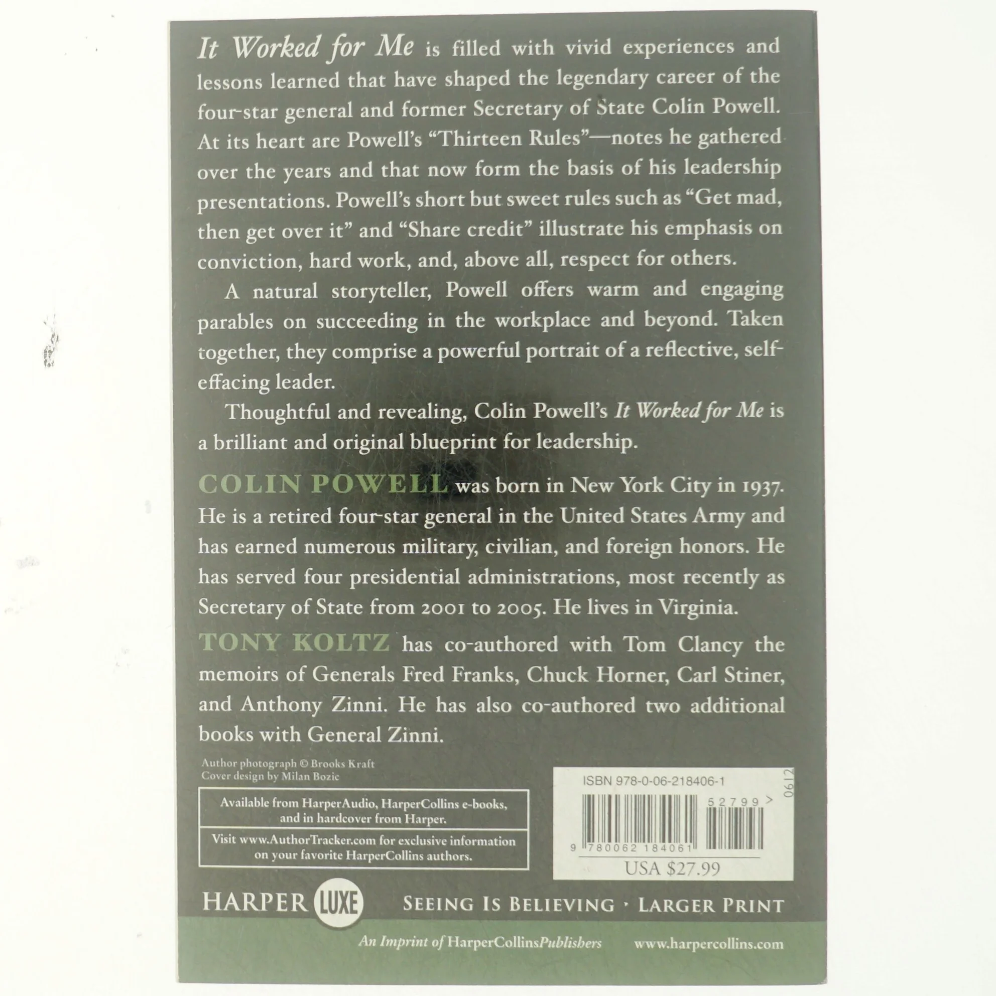 It Worked for Me LP af Colin Powell, Tony Koltz (Bog)