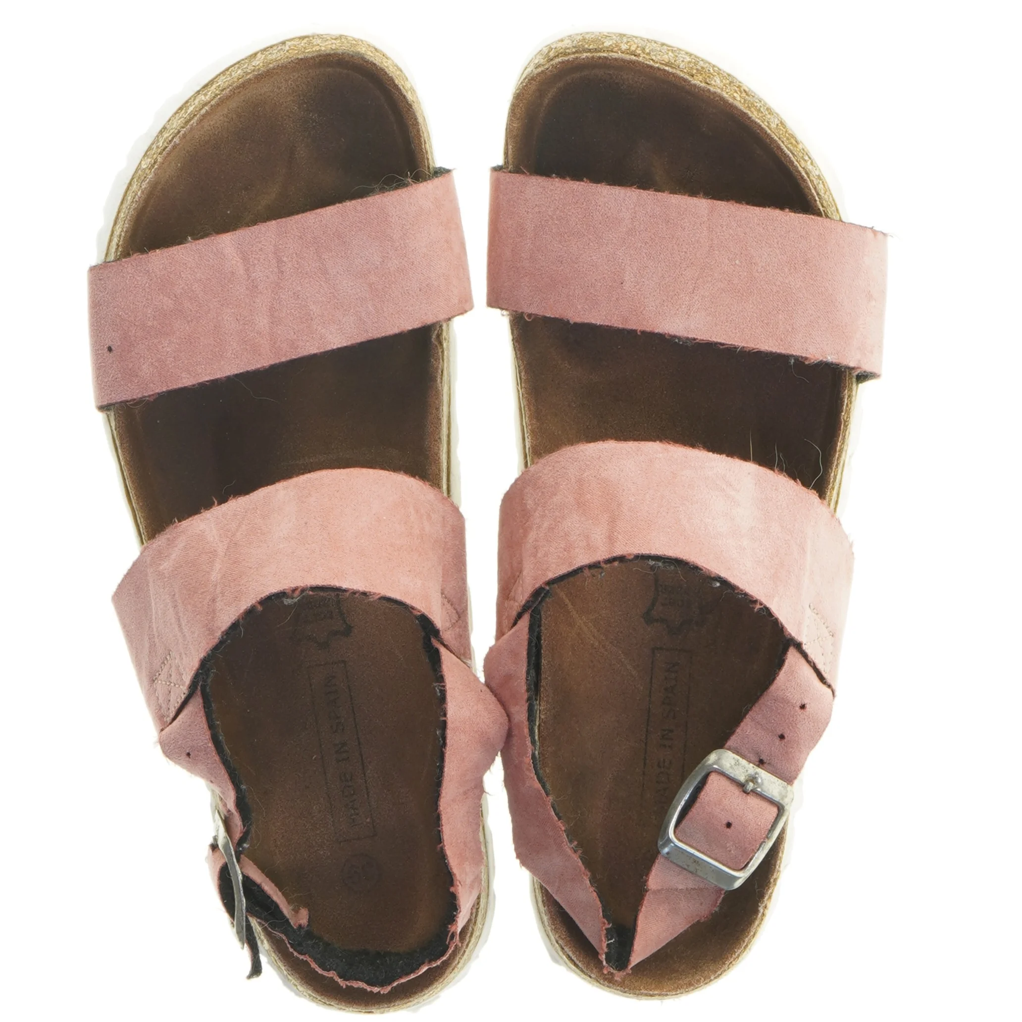 Lyserøde sandaler med rem (str. 39 )