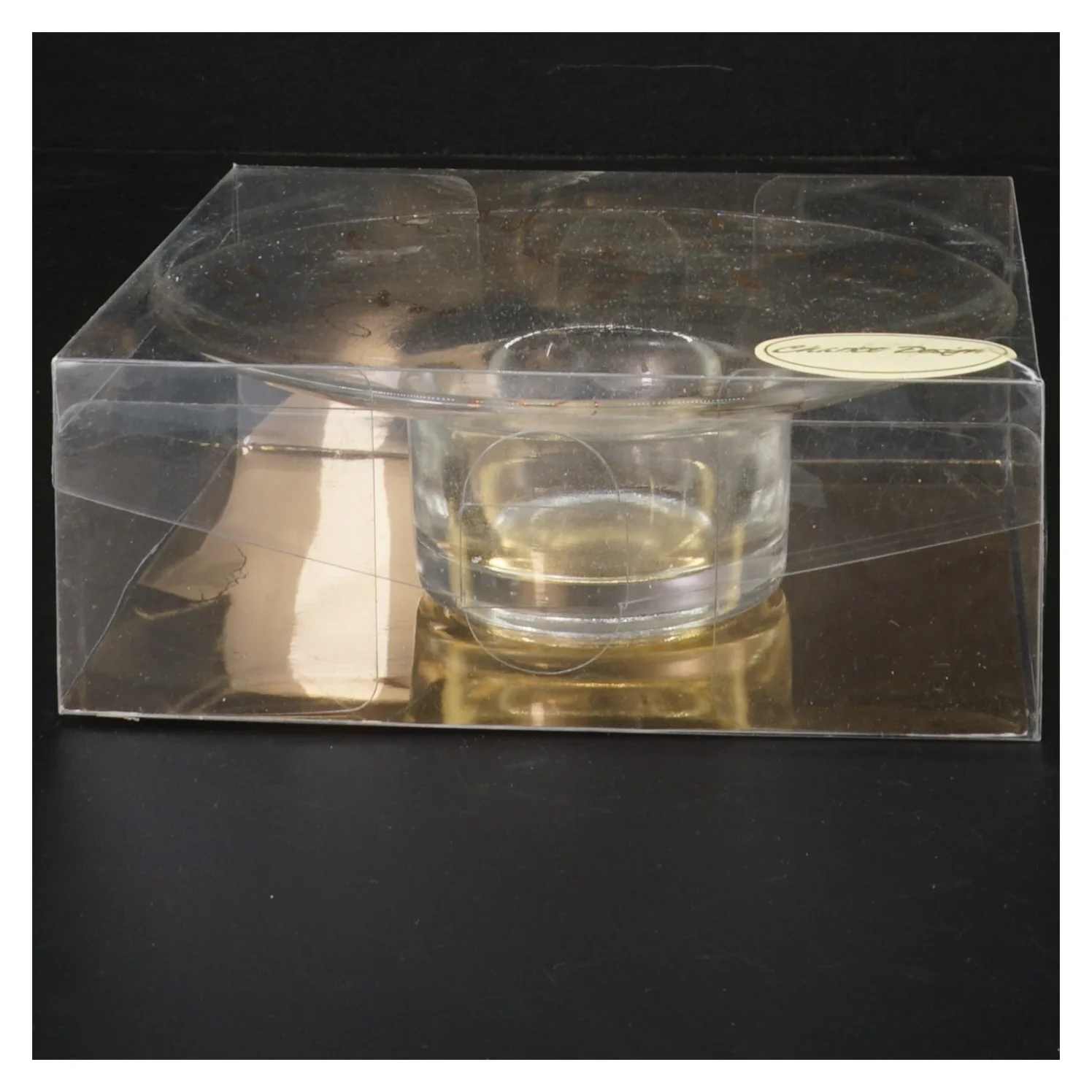 Glaslysestage med dekorative motiver fra Charlot Design (str. Ø 15 cm)