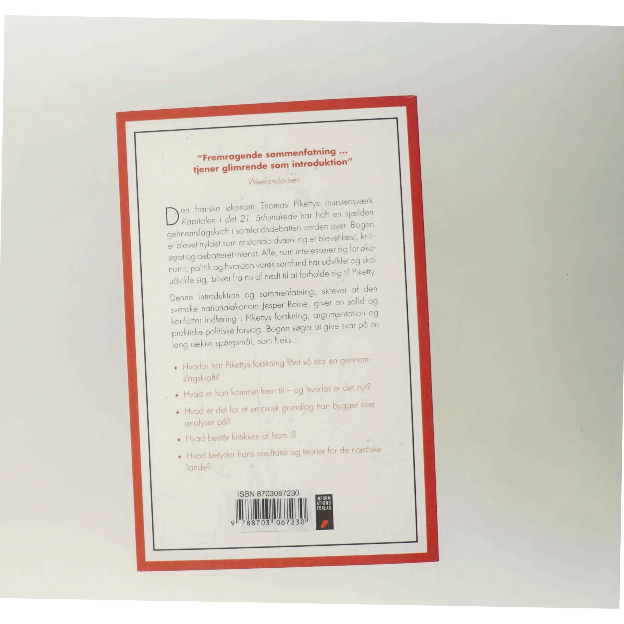 Introduktion til Thomas Pikettys Kapitalen i det enogtyvende århundrede af Jesper Roine (Bog)