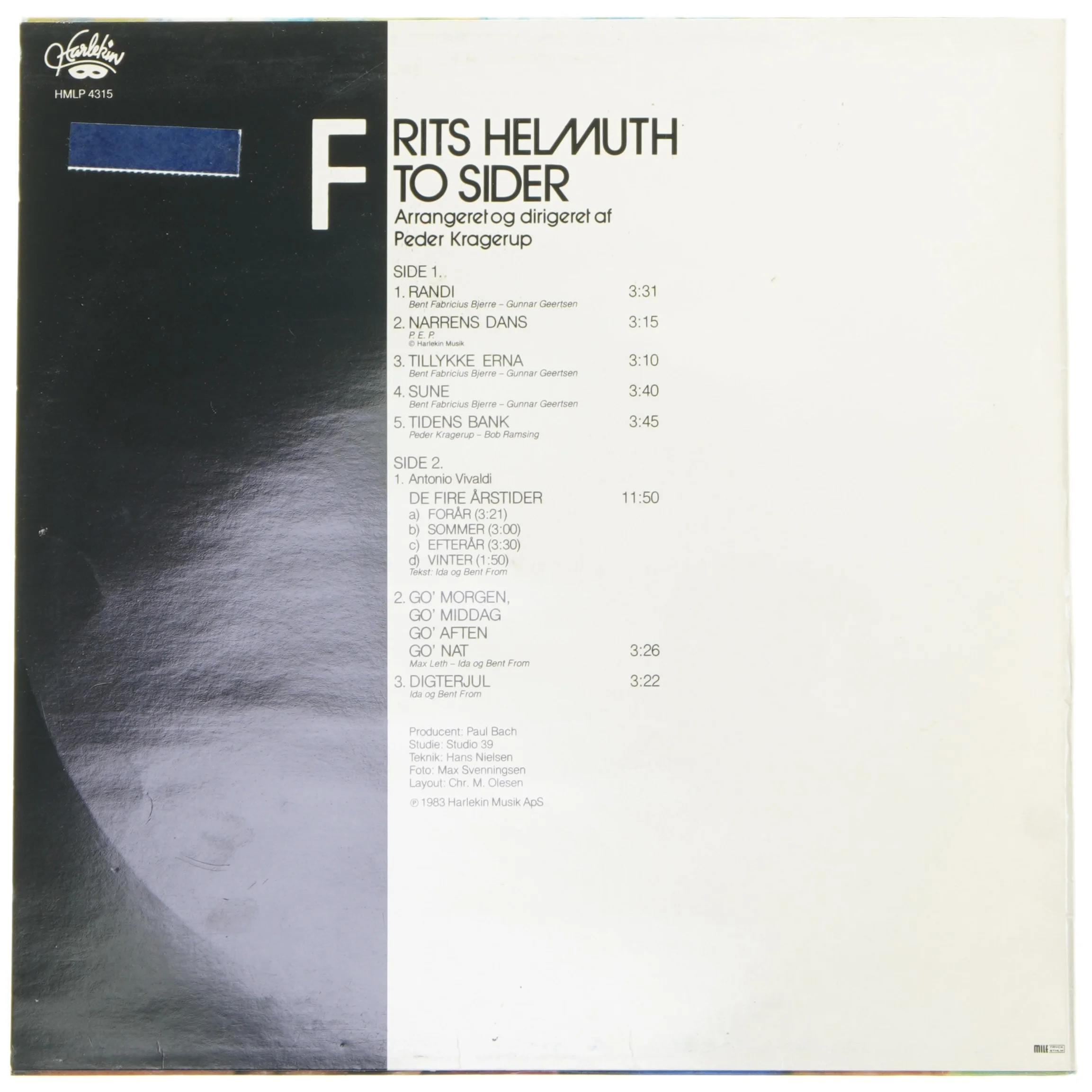 Frits Helmuth - To Sider LP fra Harlekin