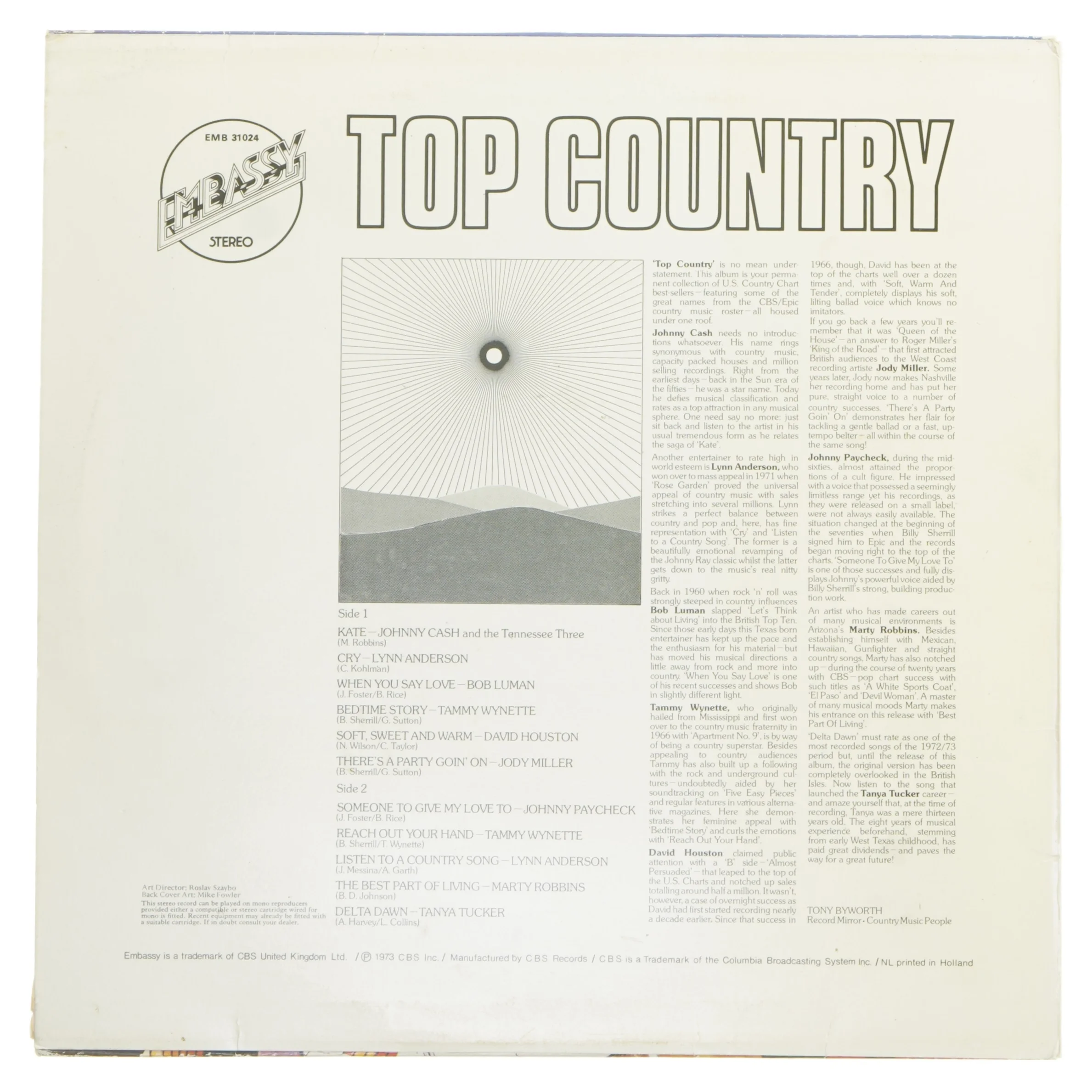 Top Country LP fra Embassy