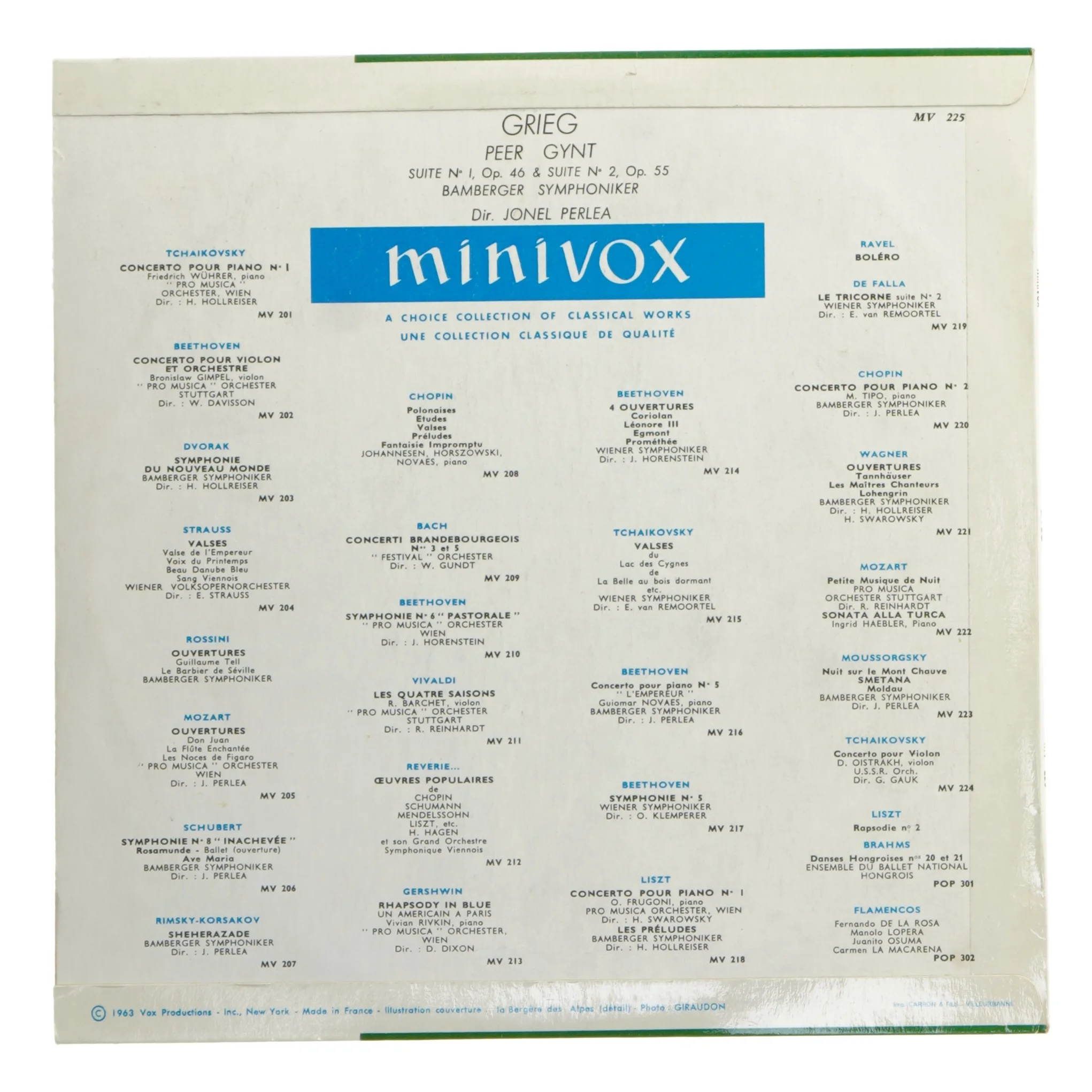 Grieg Peer Gynt; Suite No. 1 & 2 LP