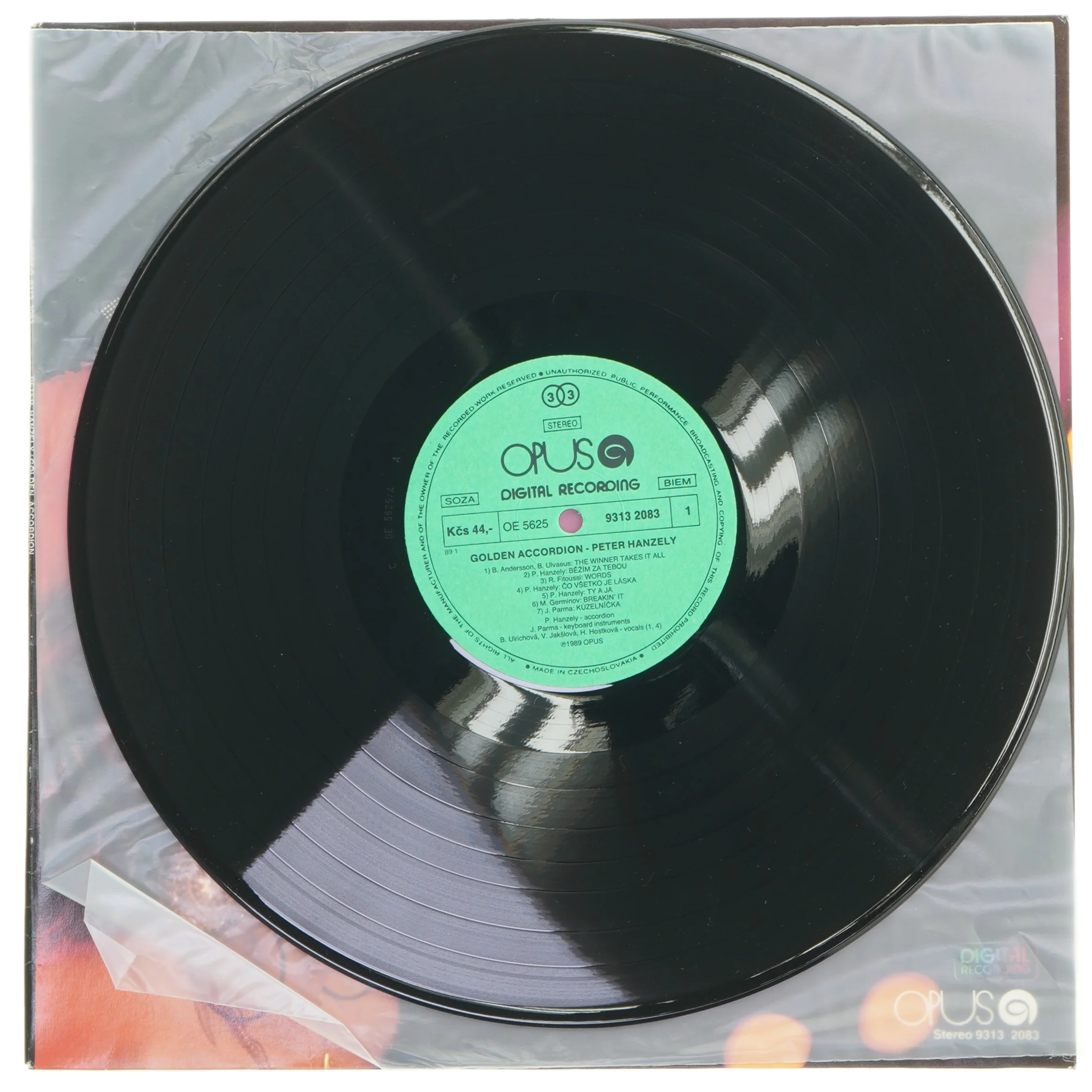 LP plade Golden Accordion af Peter Hanzely fra Opus