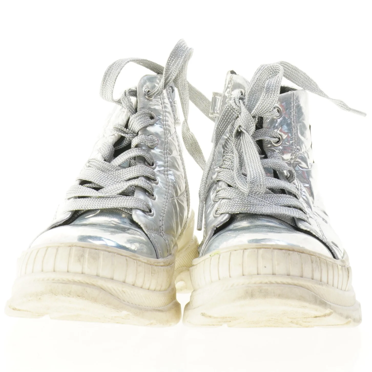 Sølvfarvede høje sneakers fra Calvin Klein (str. 32)