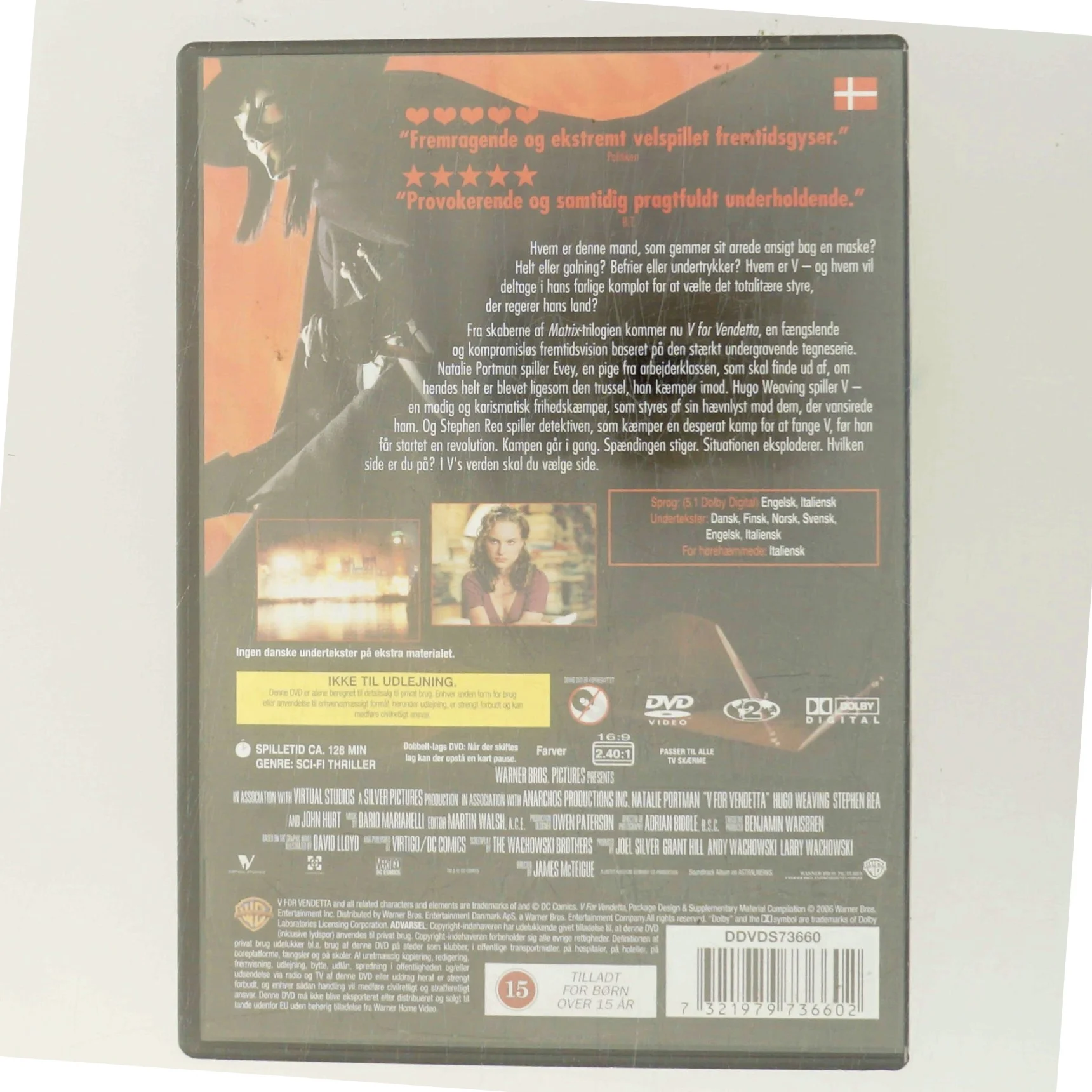 V for Vendetta med Natalie Portman (DVD)