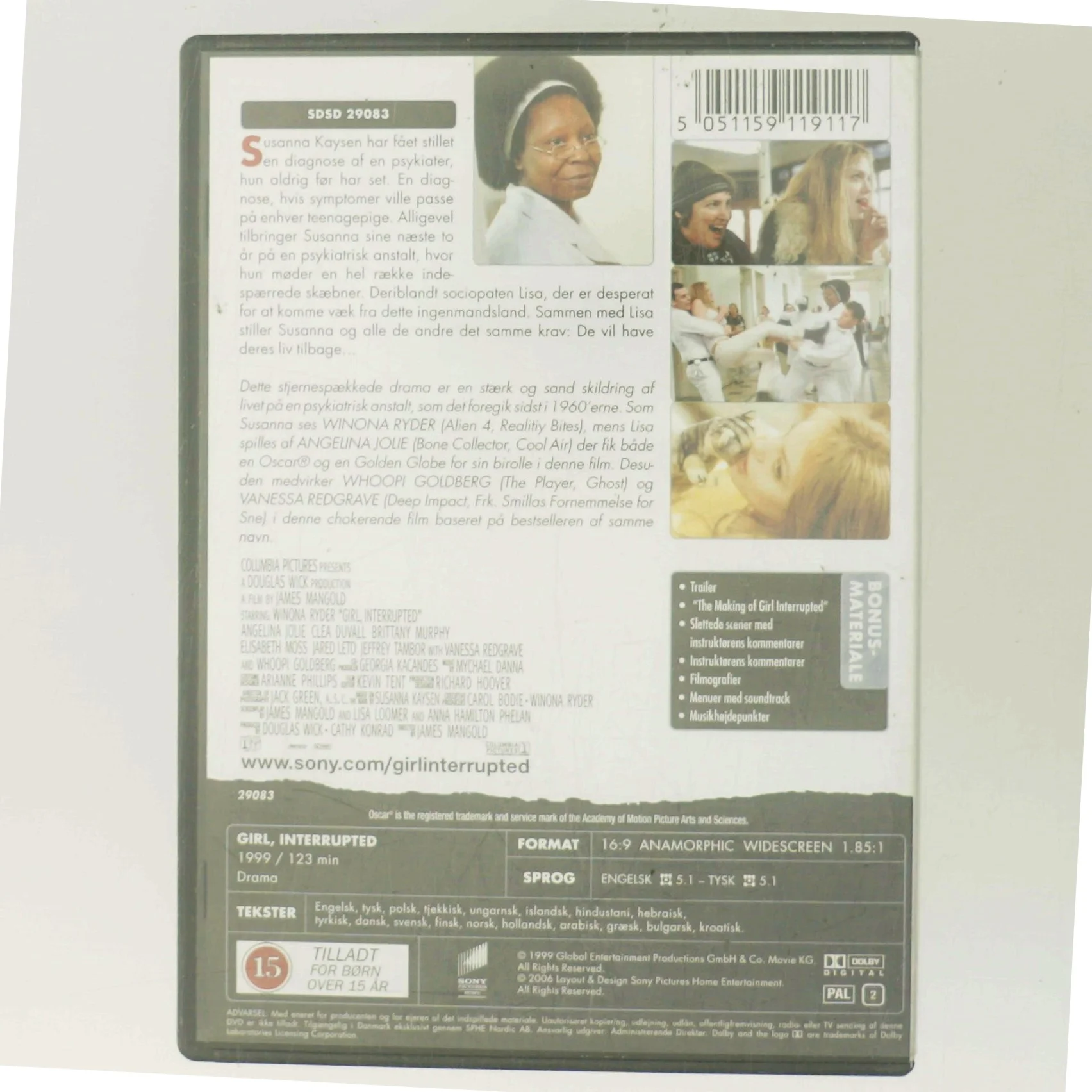 Girl Interrupted med Winona Ryder (DVD)