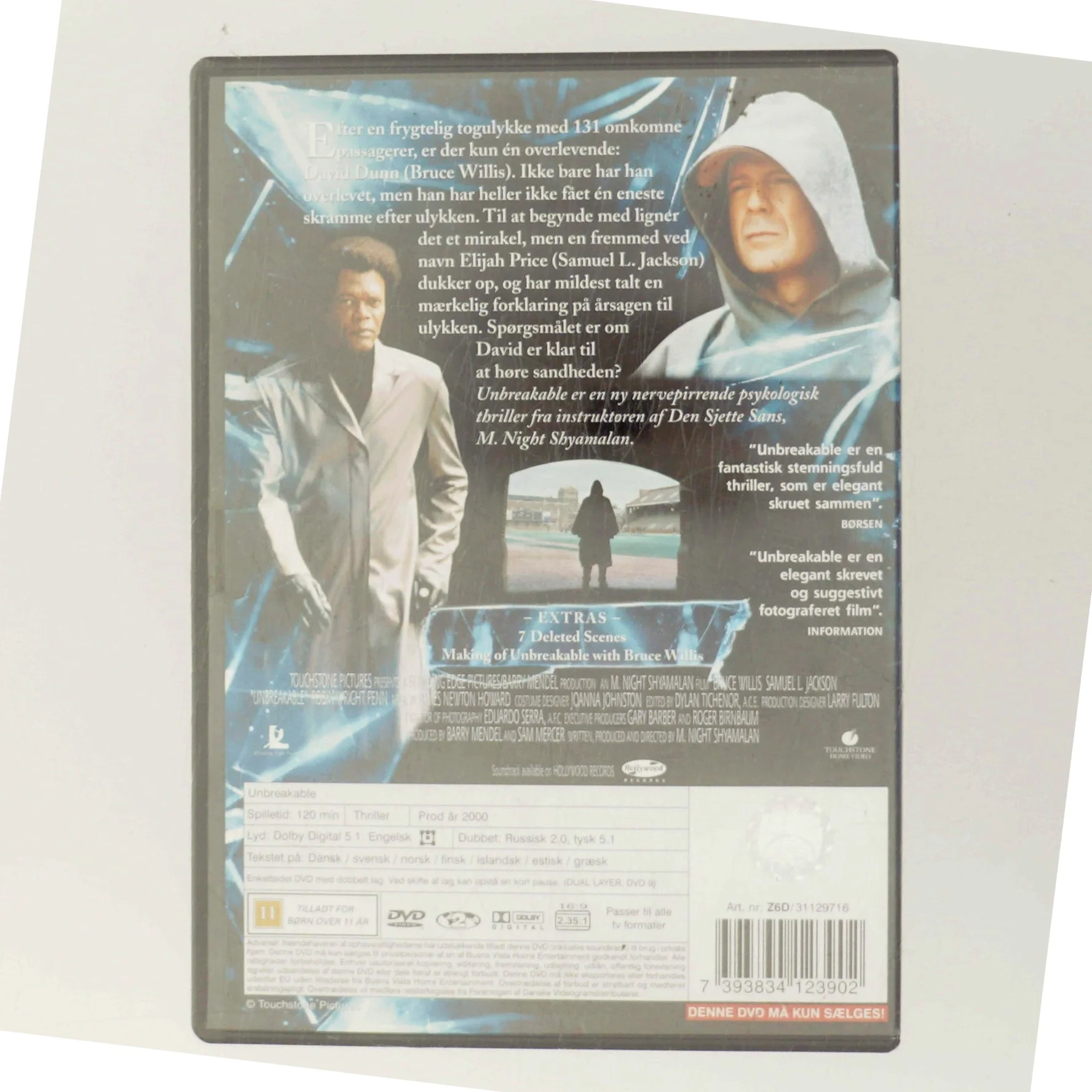 Unbreakable med Bruce Willis (DVD)