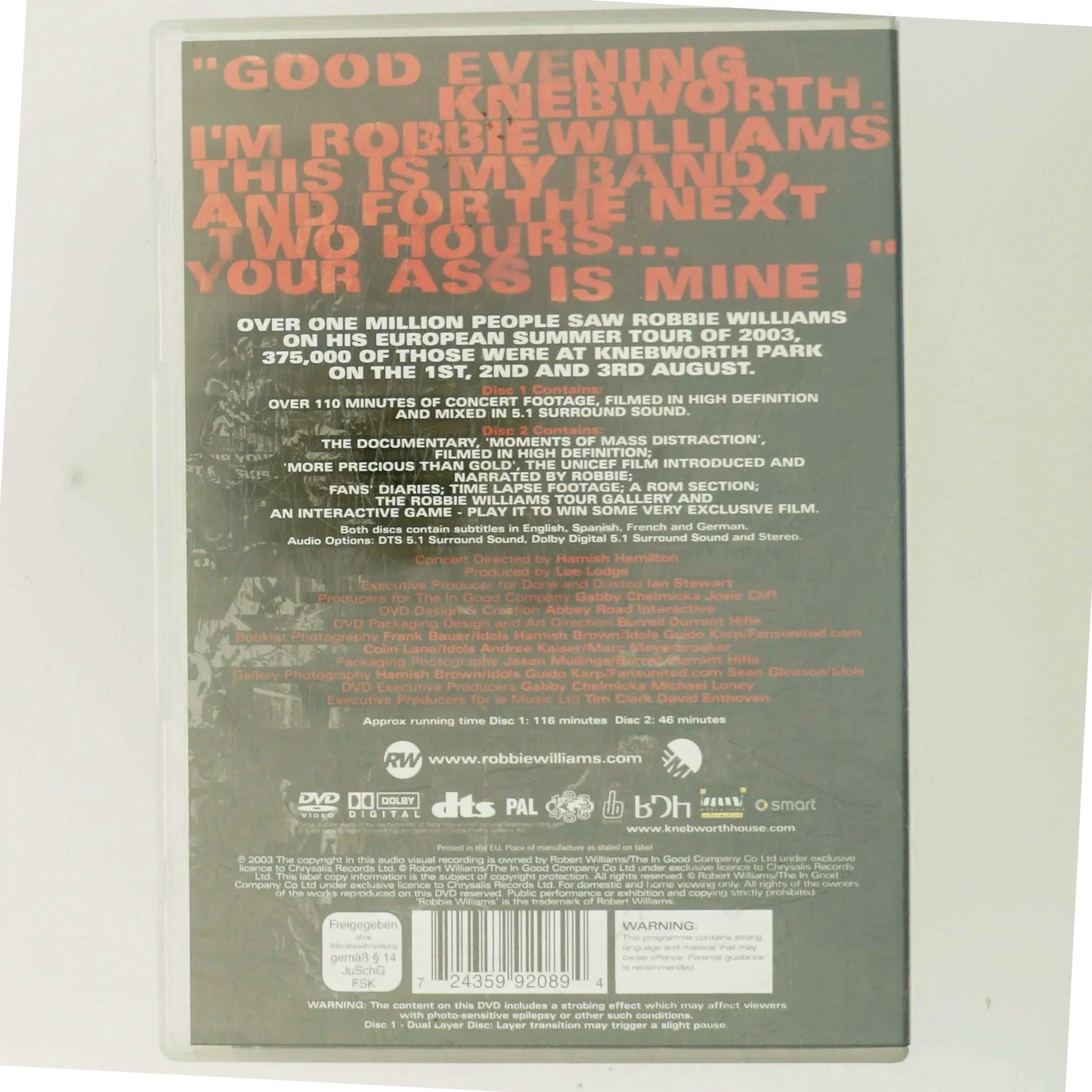 robbie williams live med Robbie Williams (DVD)