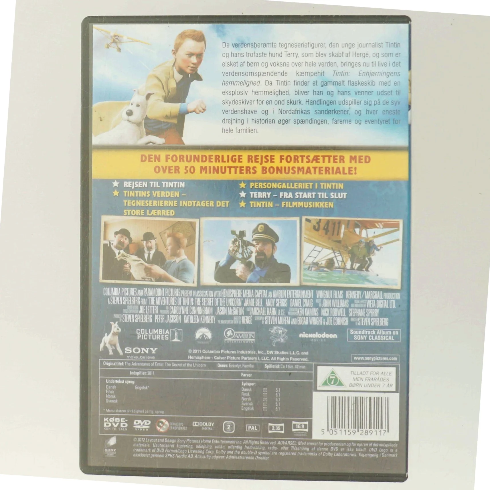 Tintin - Enhjørningens Hemmelighed med Skræddersyet stemmeværk (DVD)