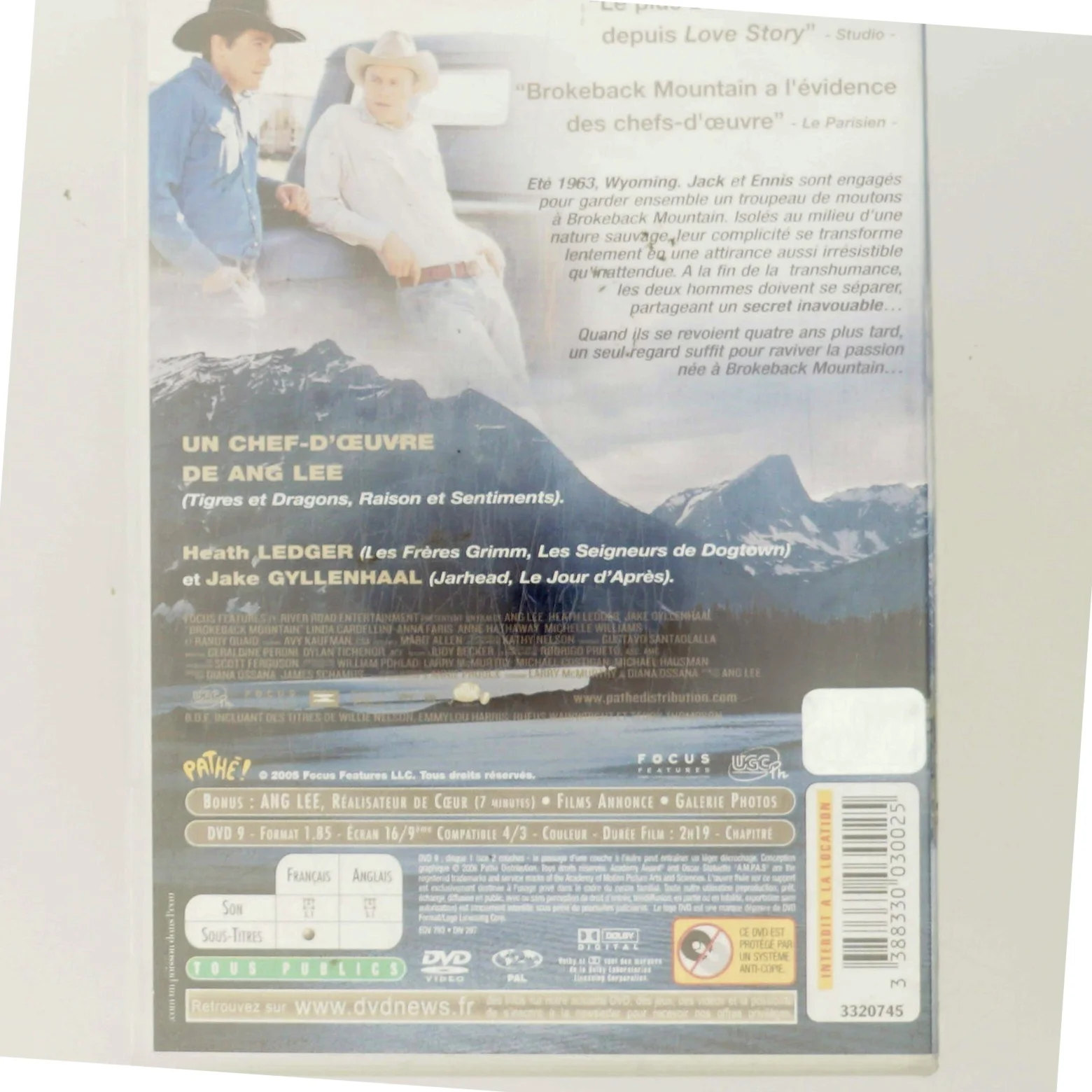 Le Secret De Brokeback Montain med Heath Ledger (DVD)