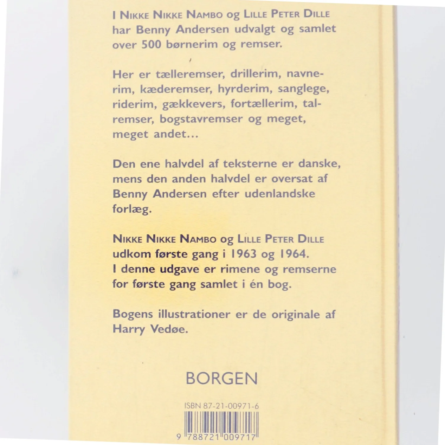 Nikke nikke nambo, Lille Peter Dille og andre børnerim og remser af Benny Andersen (f. 1929) (Bog)
