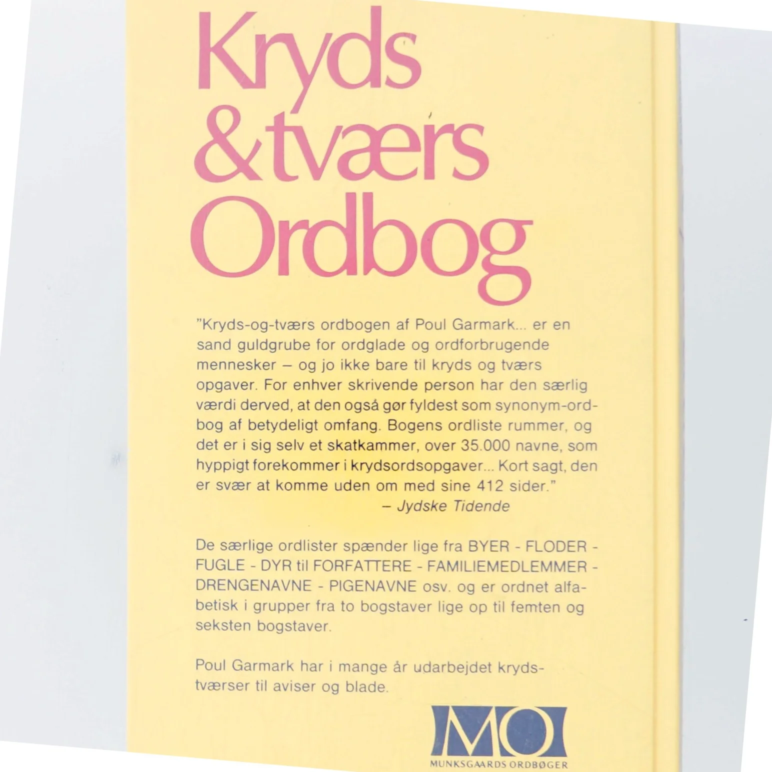 Kryds & tværs Ordbog af Poul Garmark (Bog)