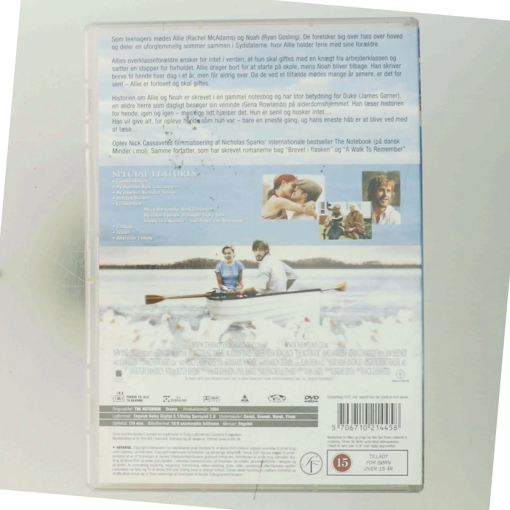 The Notebook med Ryan Gosling (DVD)