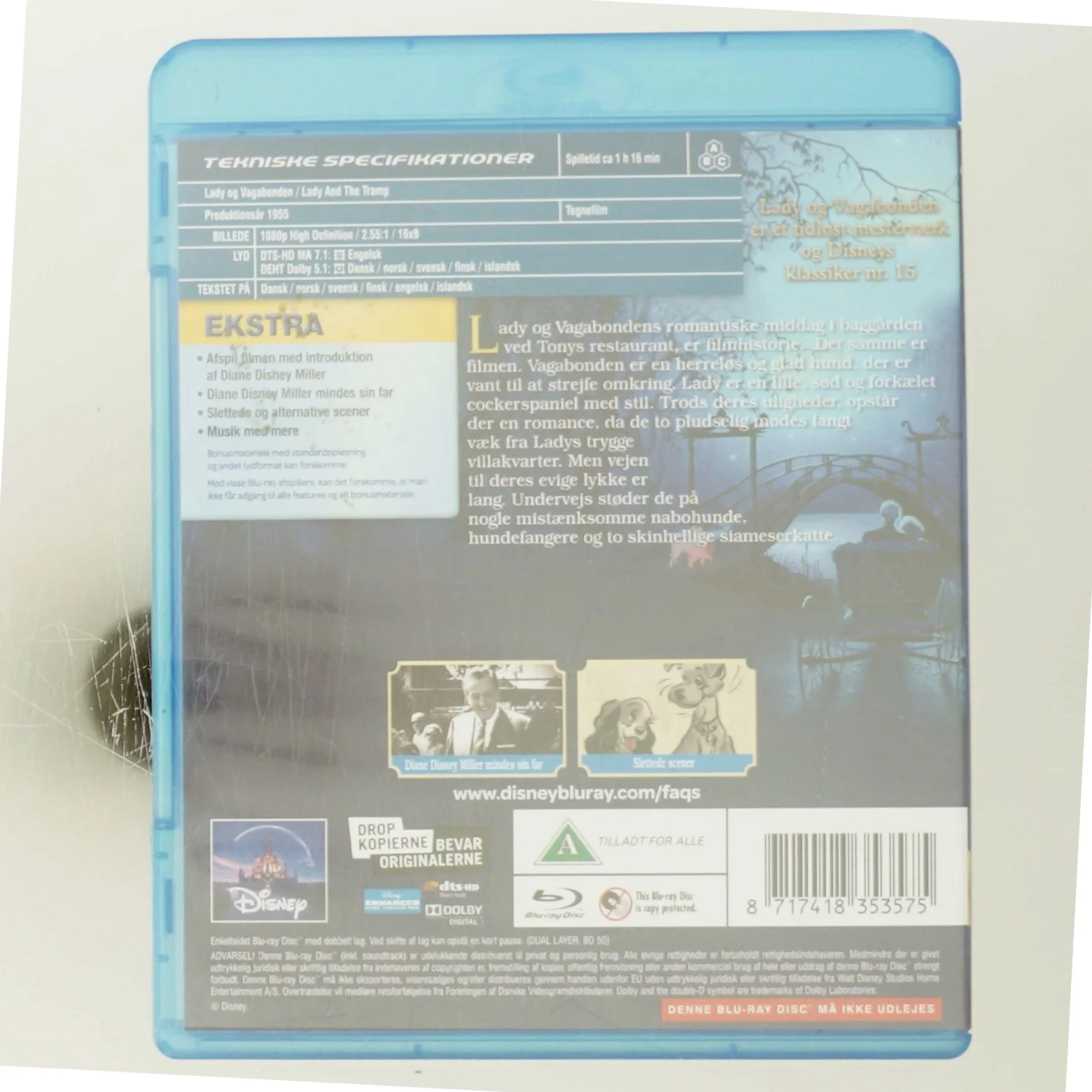 Lady og Vagabonden Blu-Ray (DVD)