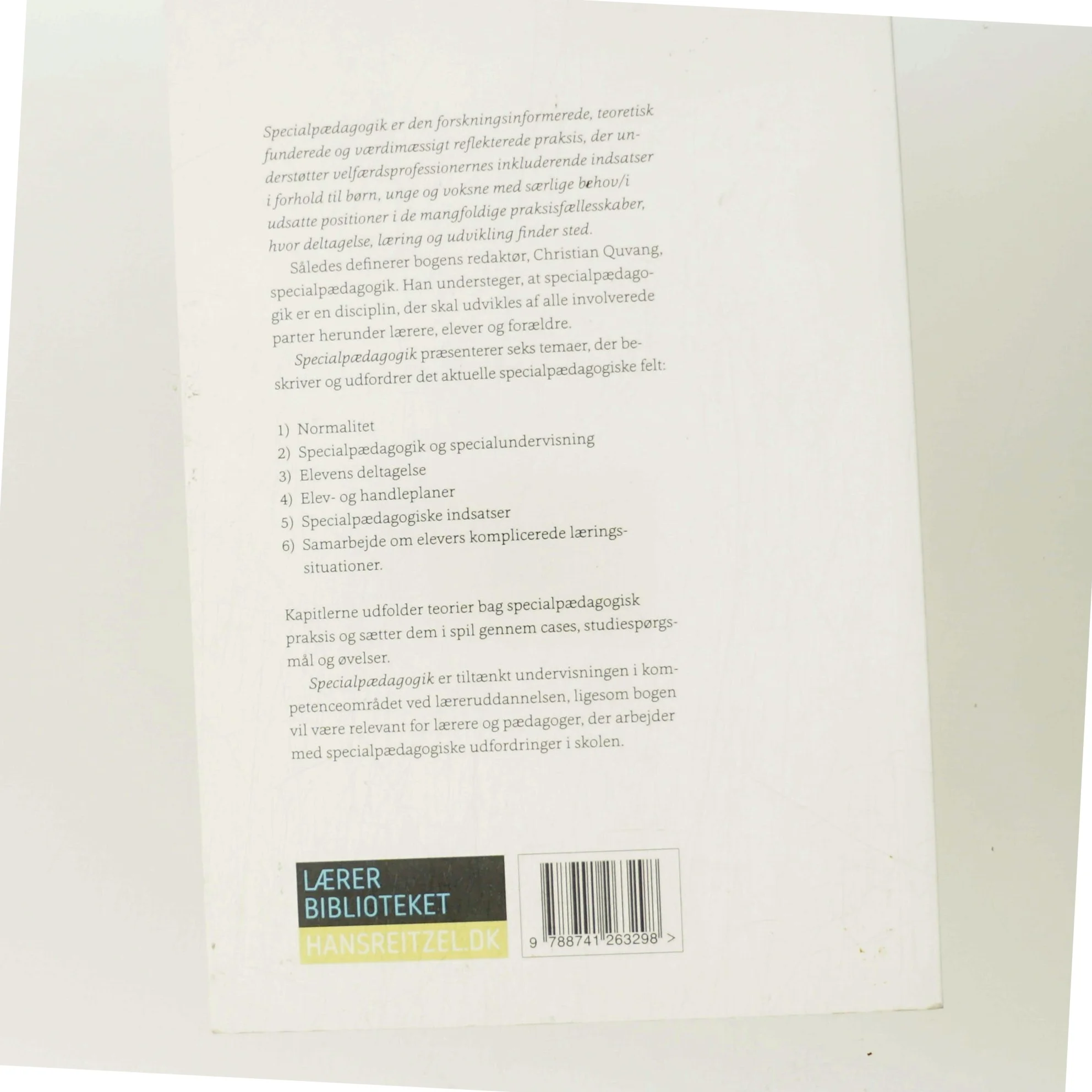 Specialpædagogik : en introduktion af Christian Quvang (Bog)