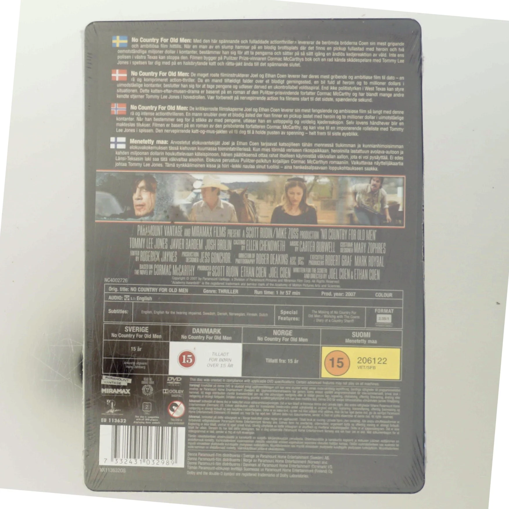 No Country for Old men med Tommy Lee Jones (DVD)