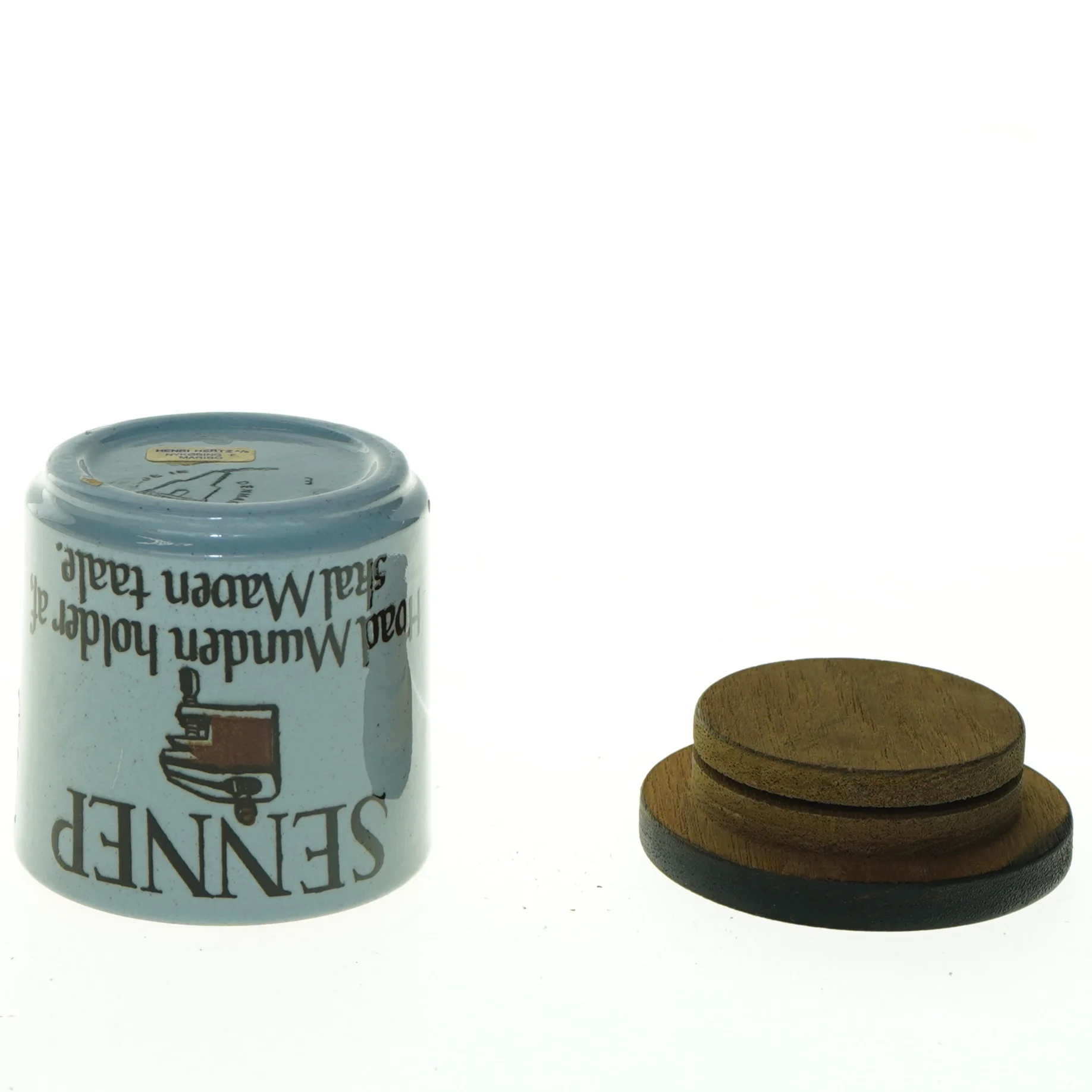 sennepskrukke med trælåg (str. 7 x 8 cm)