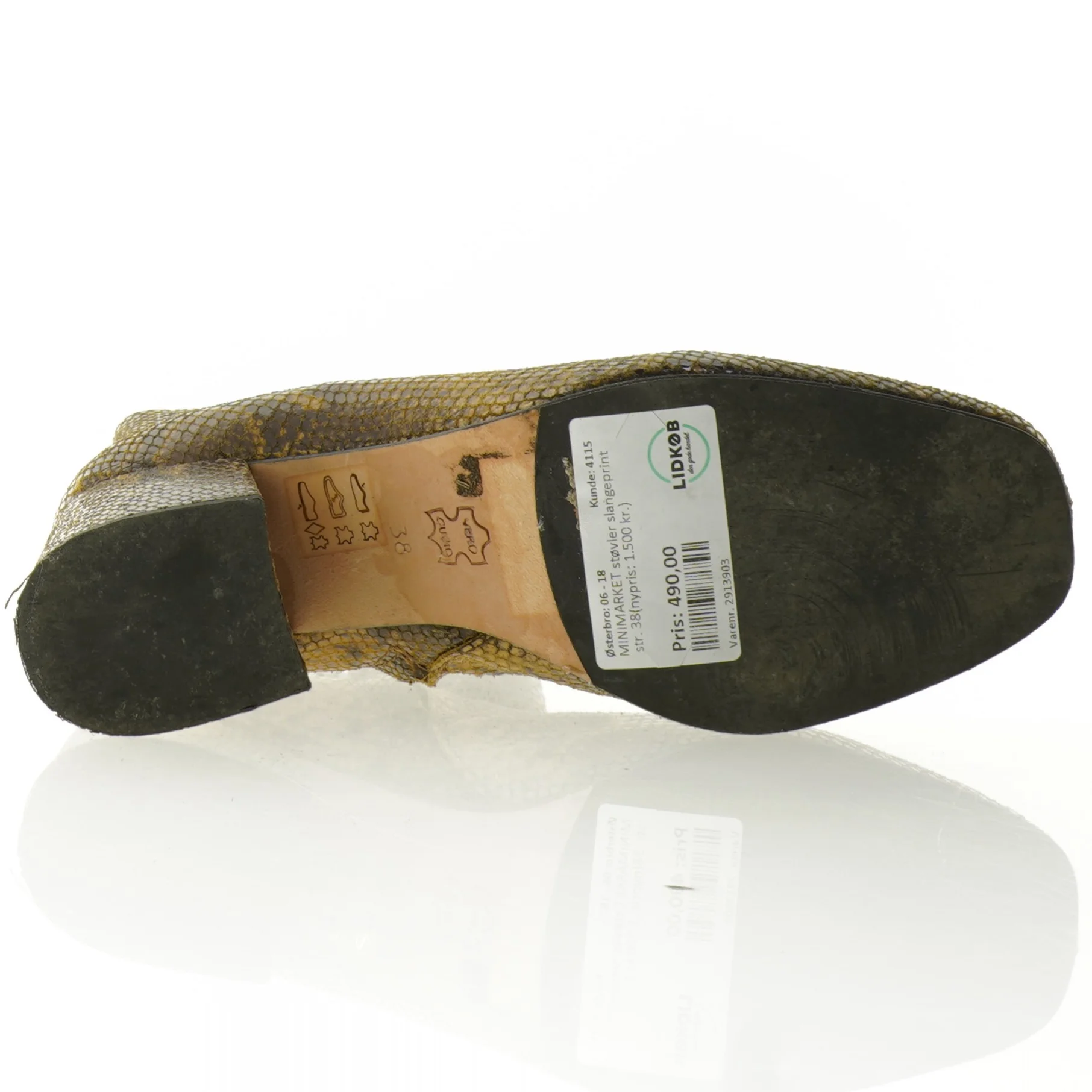 Støvletter med slangeskindslook fra Minelli (str. 38)