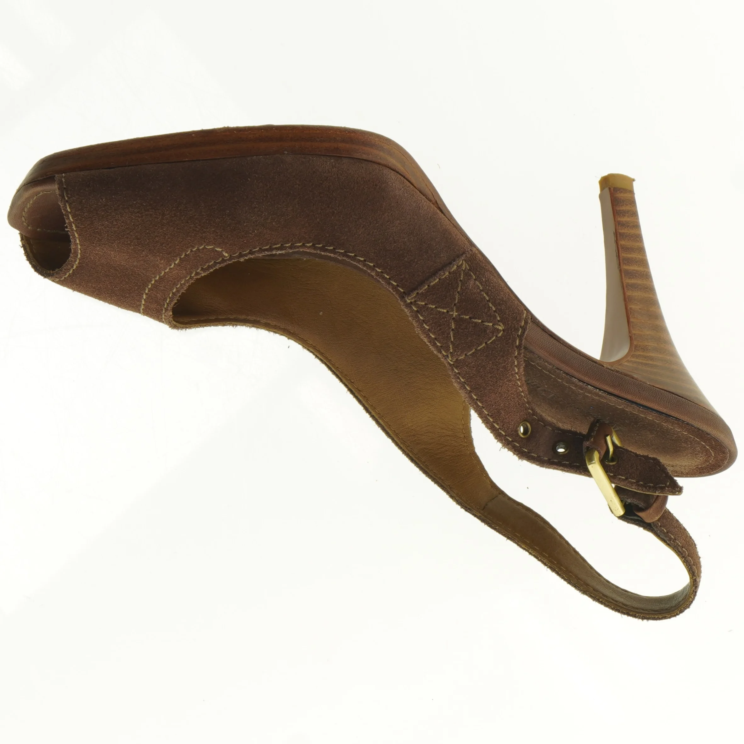 Brun slingback i ruskind