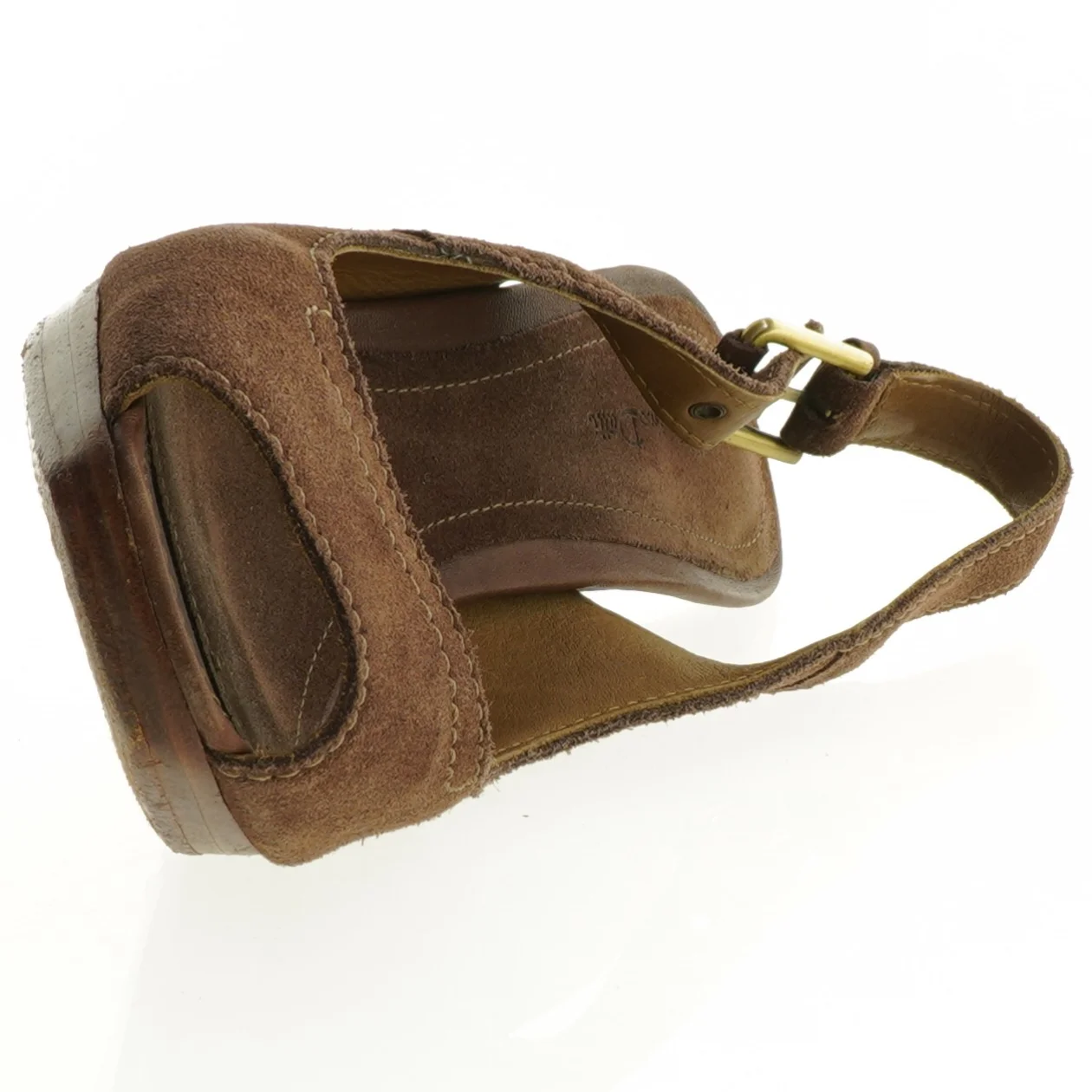 Brun slingback i ruskind